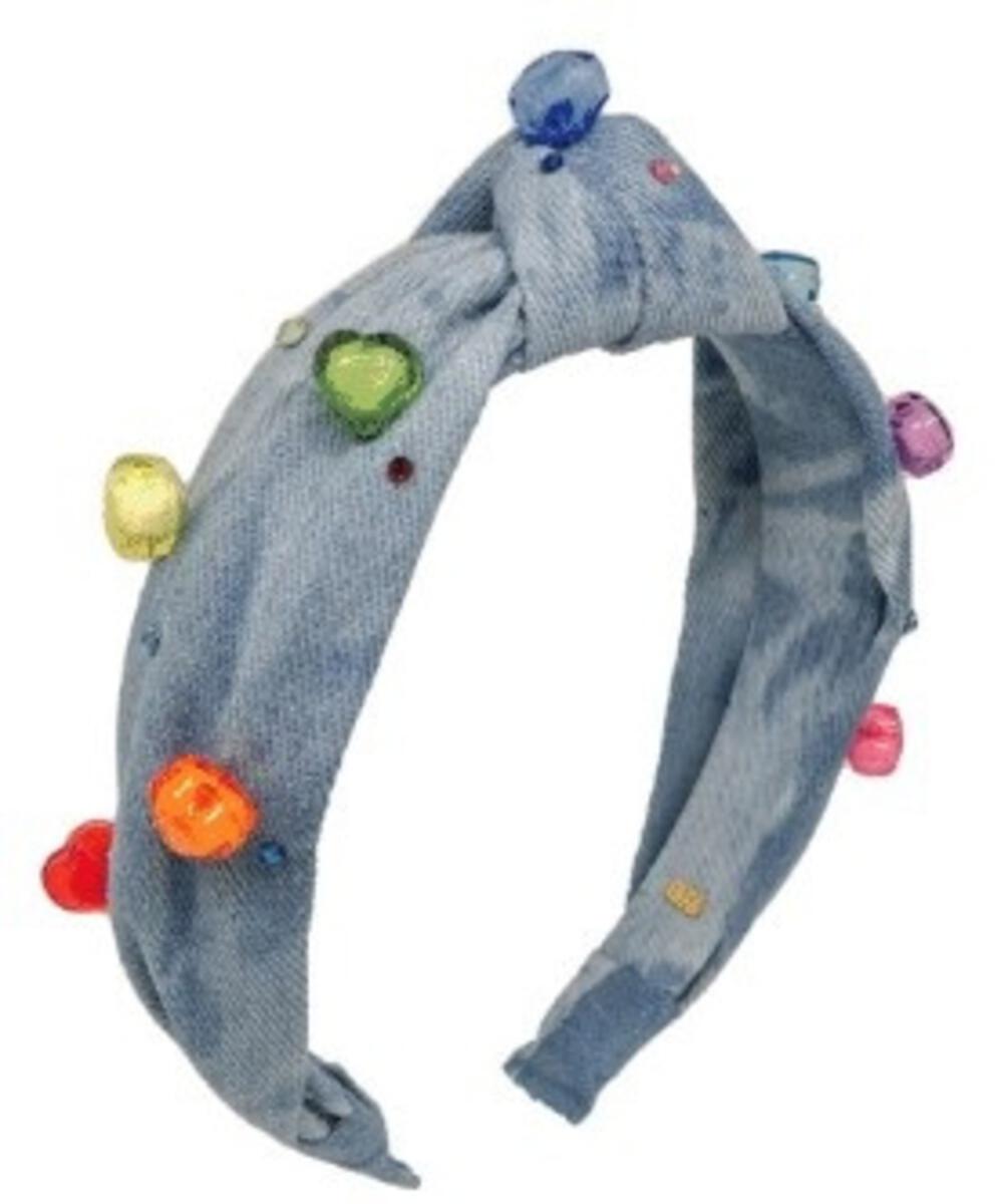 Light Denim Knot Crystalized 3D Heart Headband - Twinkle Twinkle Little One