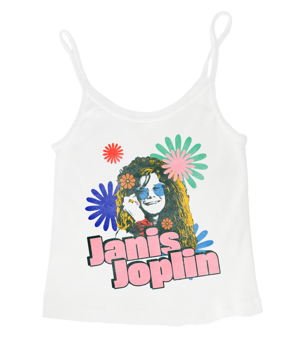 Janis Joplin Flower Tank - Vintage White - Twinkle Twinkle Little One