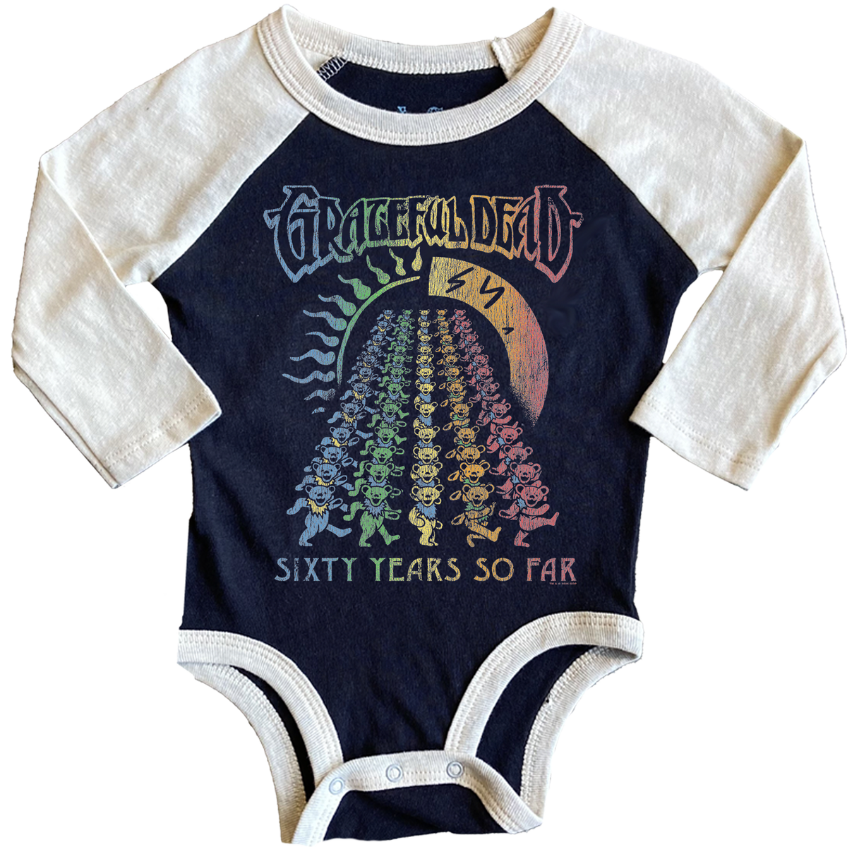 Grateful Dead 60 Years Recycled Raglan Onesie - Twinkle Twinkle Little One