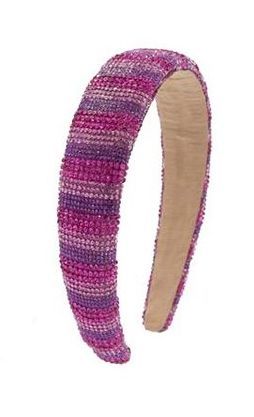 Puffy Crystal Striped Headband - Purples & Pinks - Twinkle Twinkle Little One