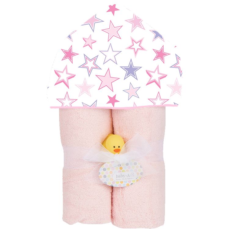 Starry Sky Pink Deluxe Hooded Towel
