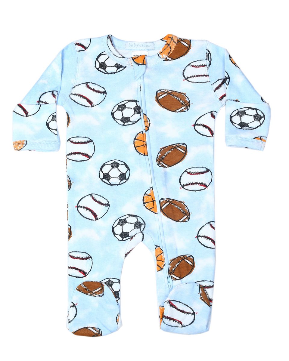 Light Blue Sports Cotton Footie