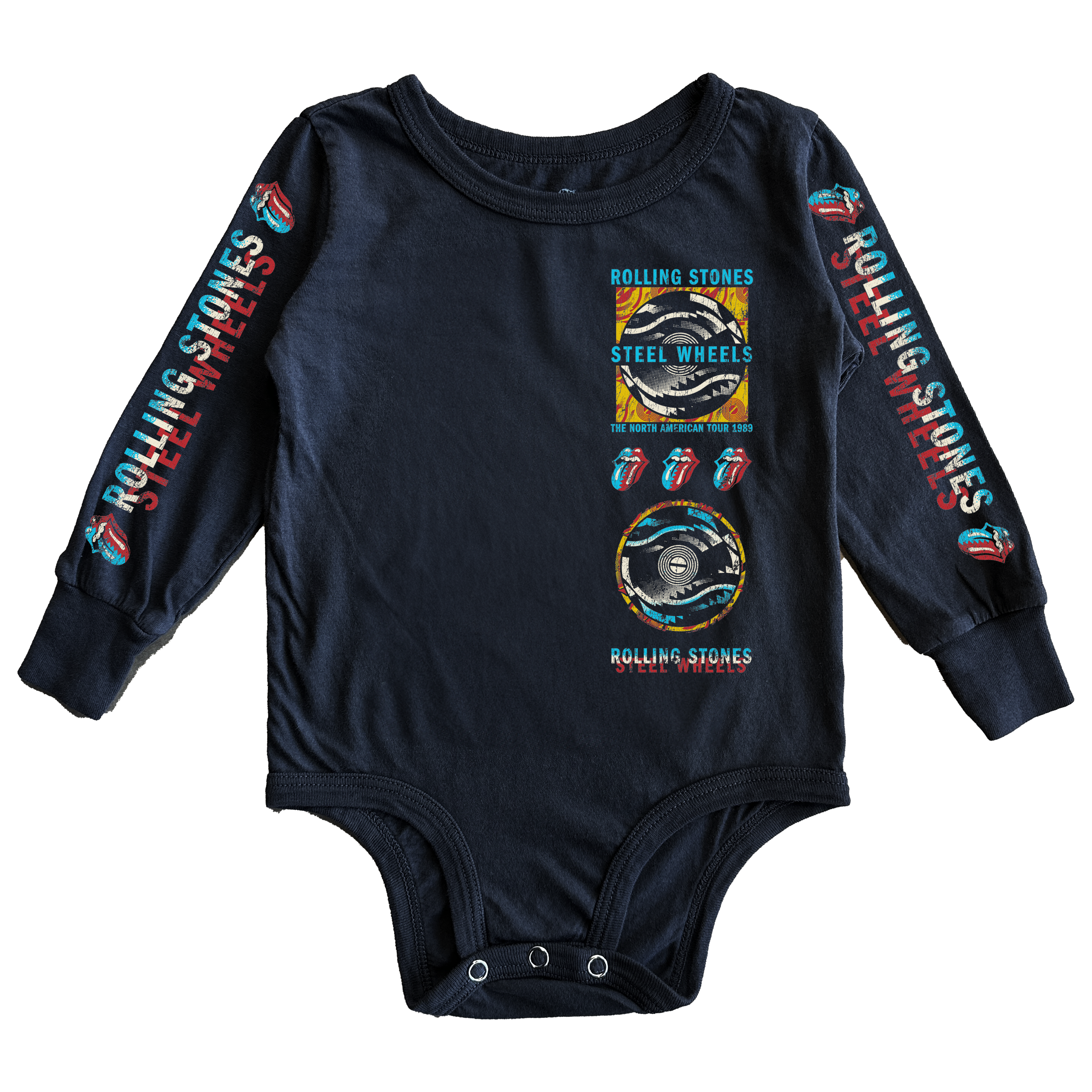 Rolling Stones - Steel Wheels - Racing Long Sleeve Onesie