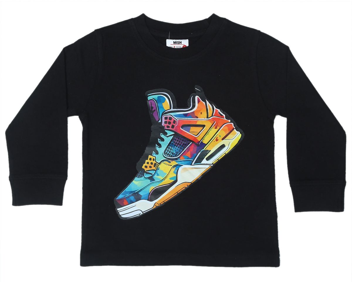 Black Sneakers Long Sleeve Shirt