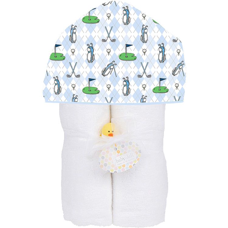 Tee Time Blue Plush Deluxe Hooded Towel