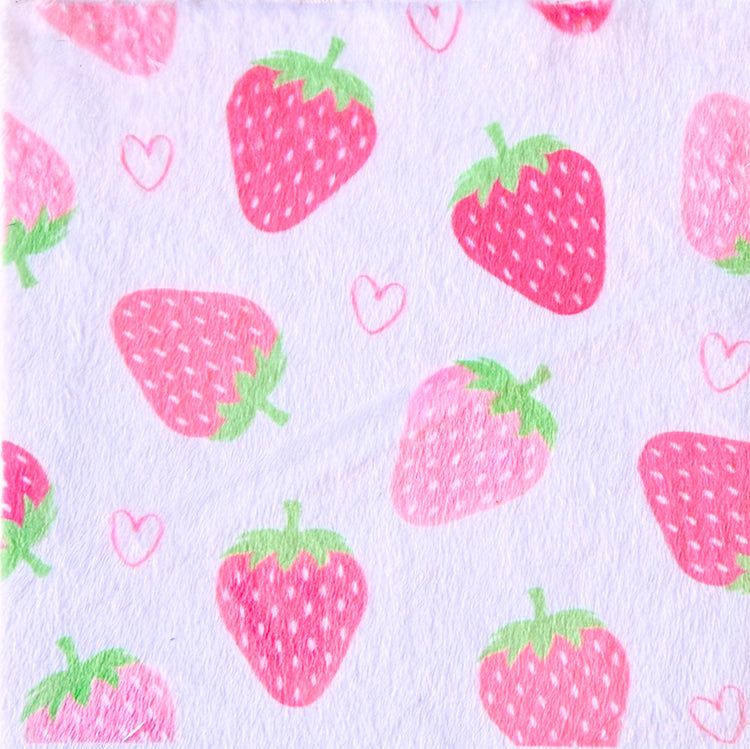 Strawberries Plush Deluxe Hooded Towel