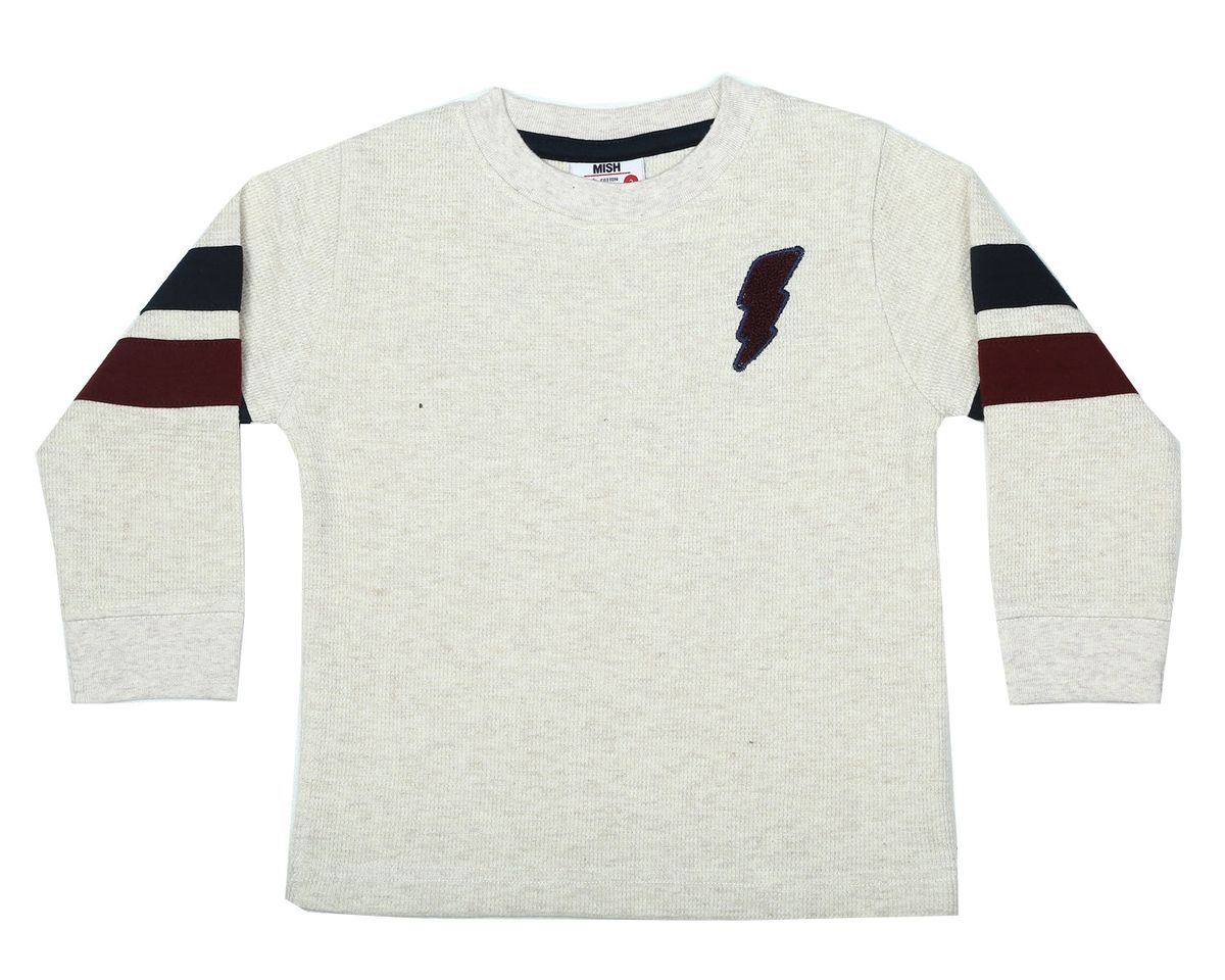 Oatmeal Moto Taping Thermal Long Sleeve Shirt