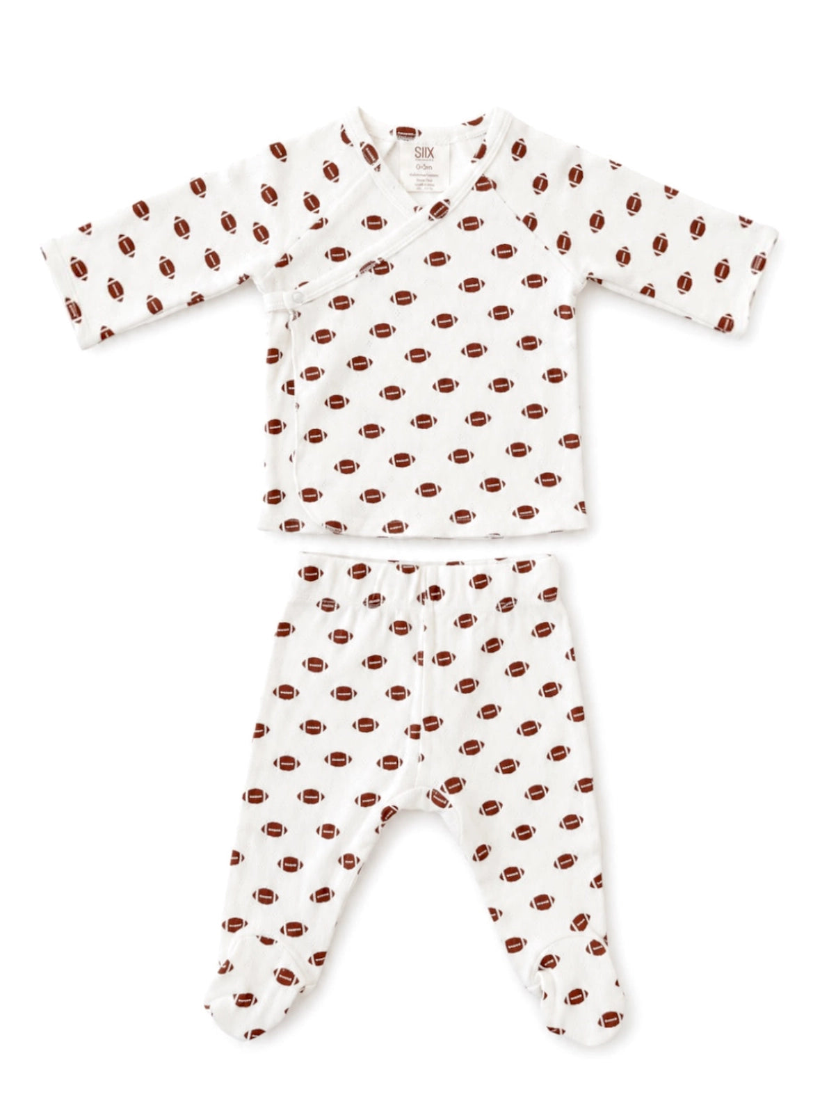 Football Organic Pointelle Newborn Set