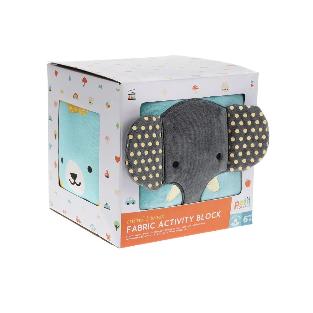 Petit Collage Animal Friends Fabric Activity Block - Twinkle Twinkle Little One