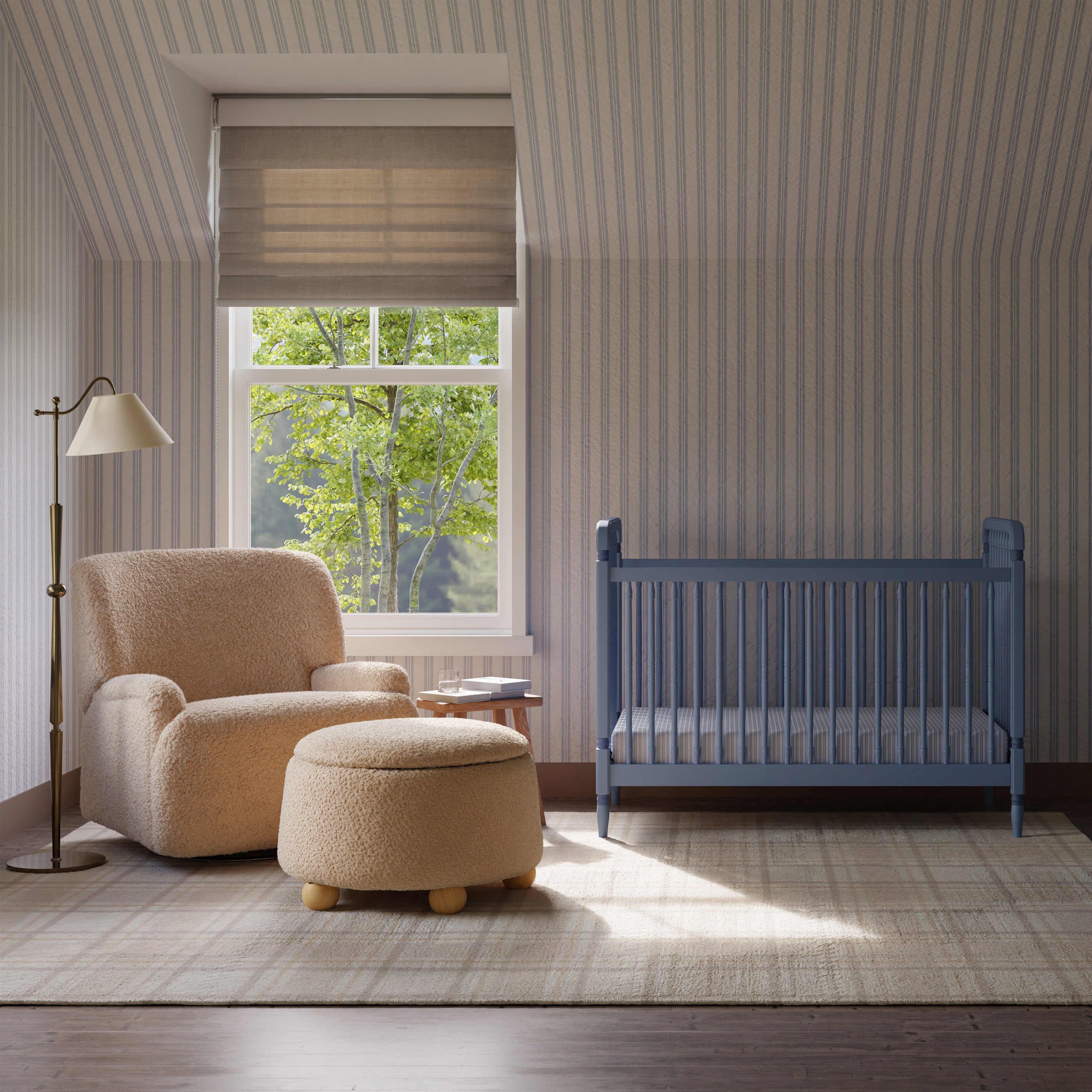 Namesake Liberty 3-in-1 Convertible Spindle Crib with Toddler Bed Conversion Kit