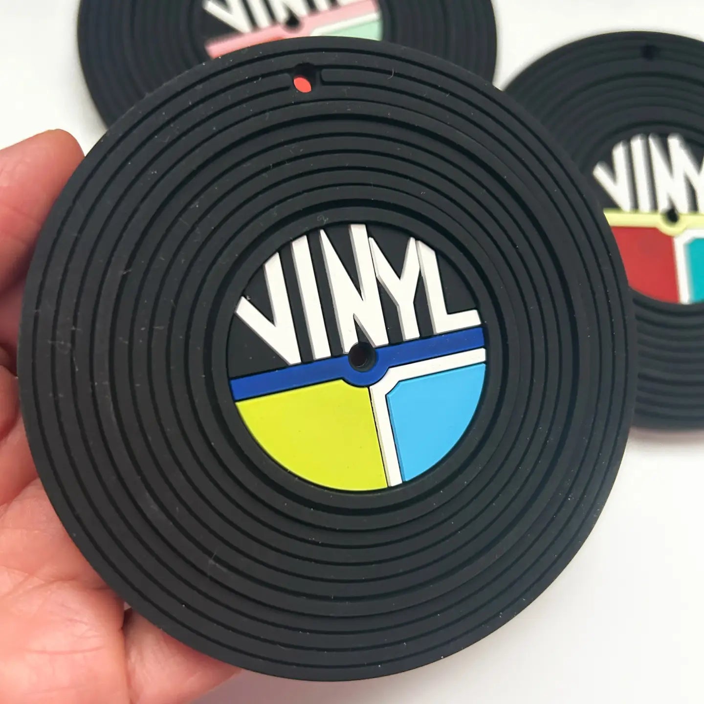 Vinyl Record Silicone Baby Teether Toy - Black