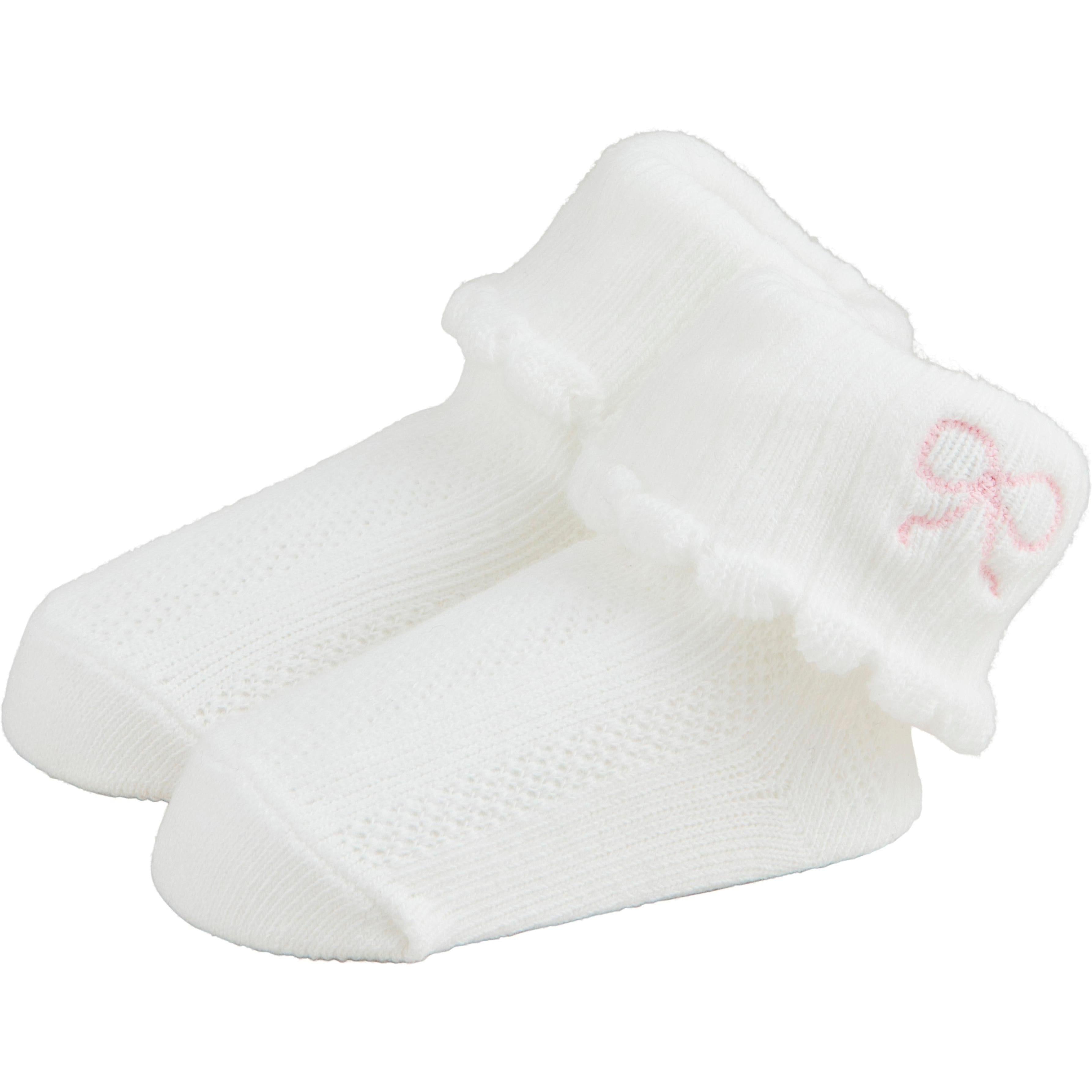 Bow Pointelle Foldover Socks