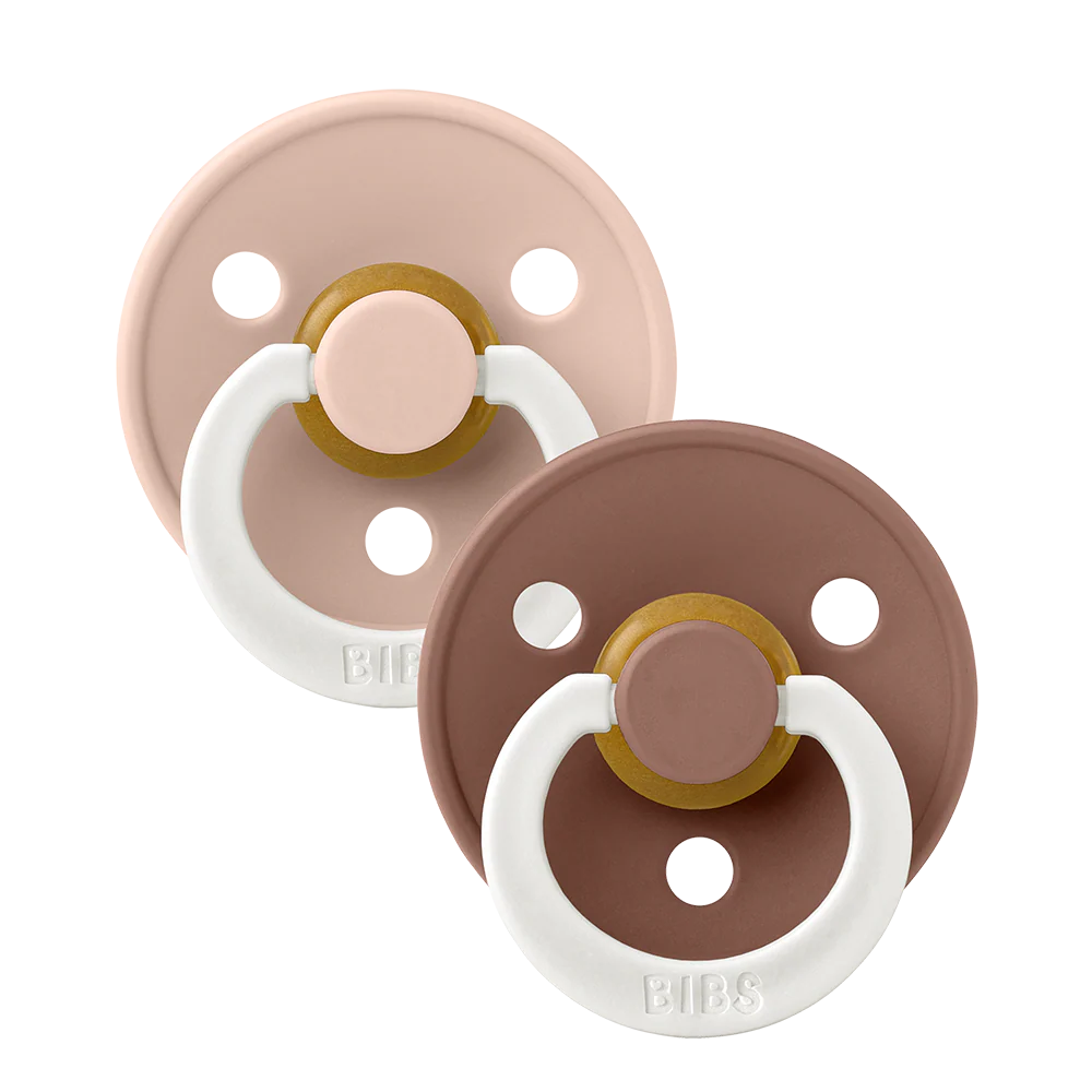 BIBS Colour 2 PACK Blush GLOW/Woodchuck GLOW Pacifier 2 Pack