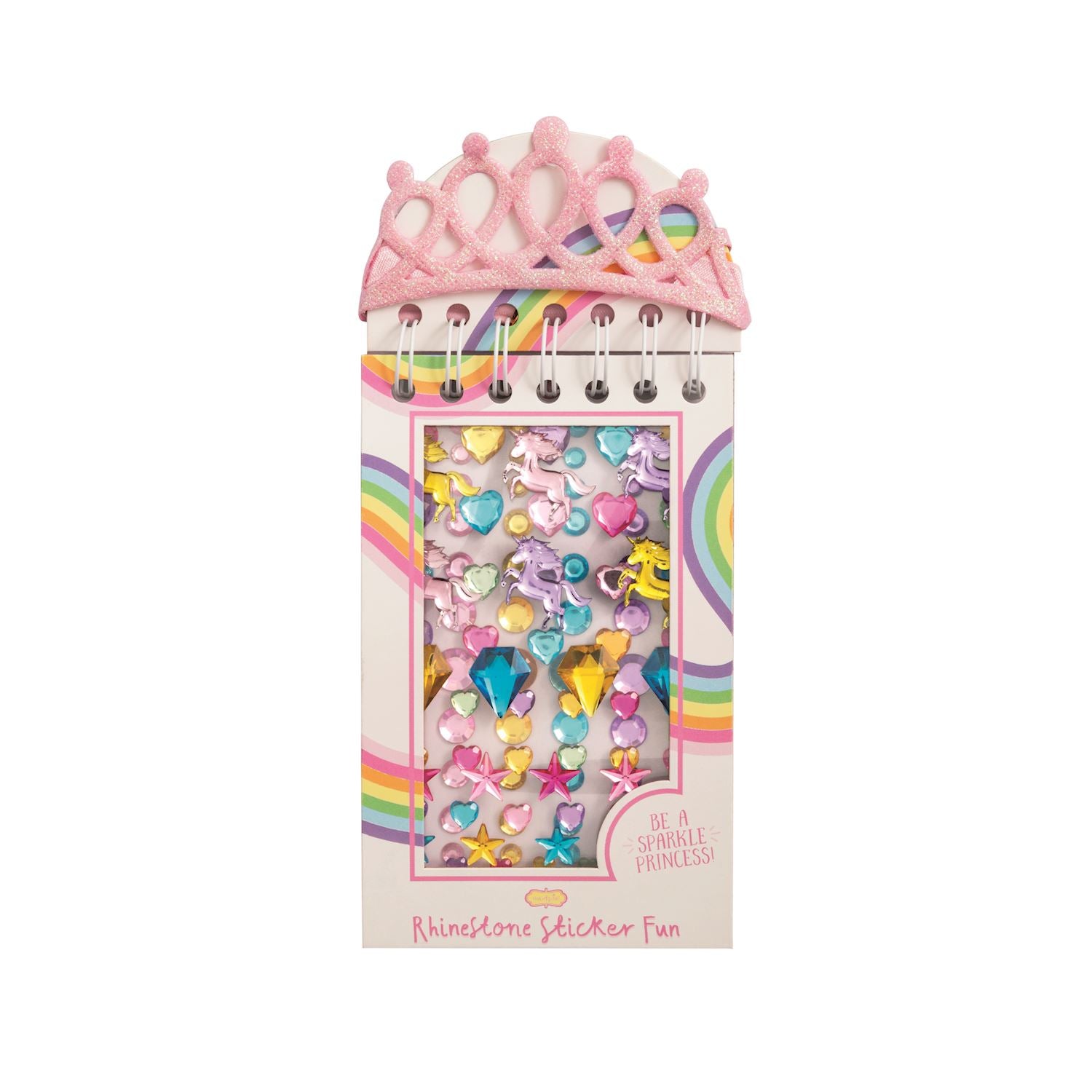 Pink Rhinestone Sticker Book & Crown Set