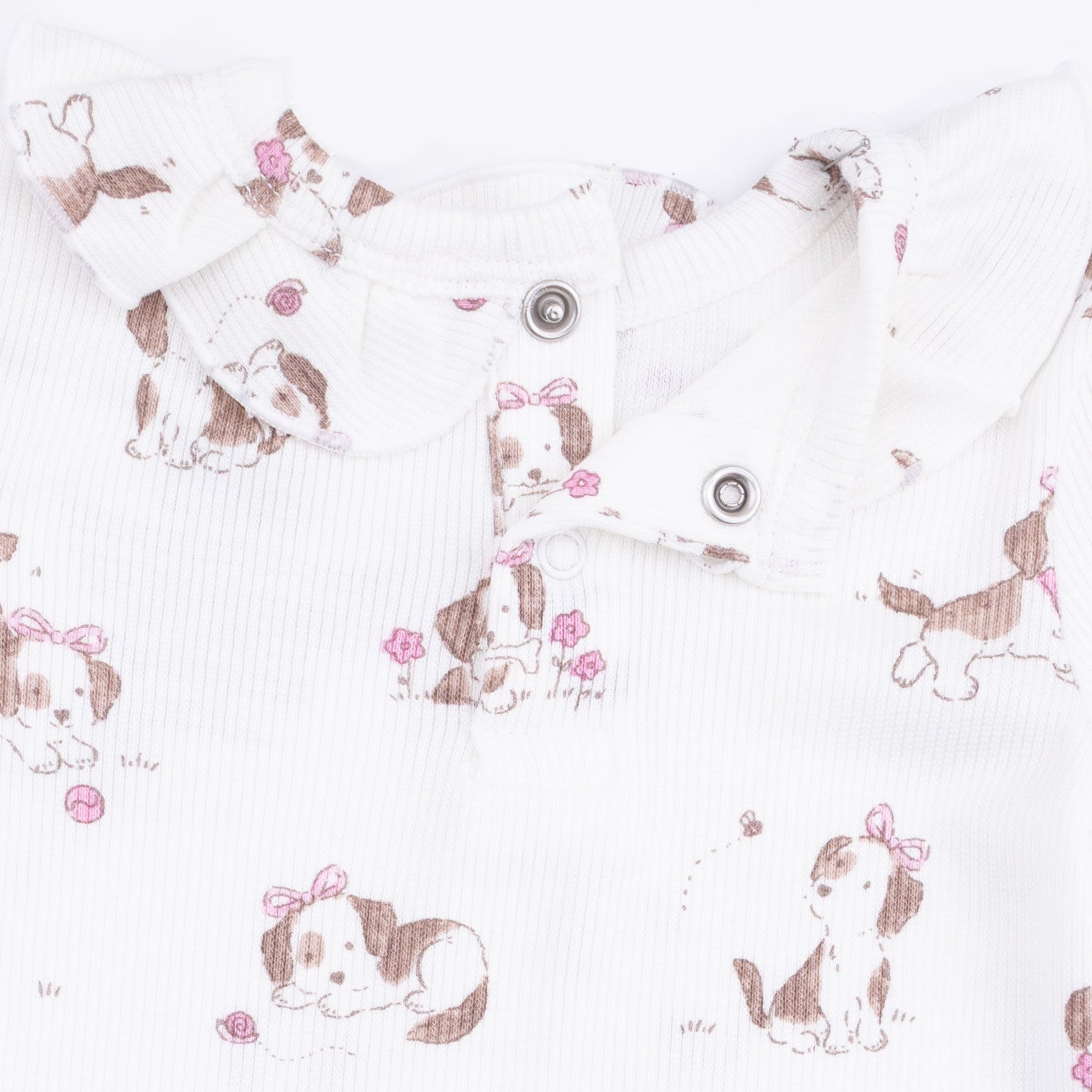 Angel Dear Explorer Puppy Pink Long Sleeve Ruffle Top and Pant
