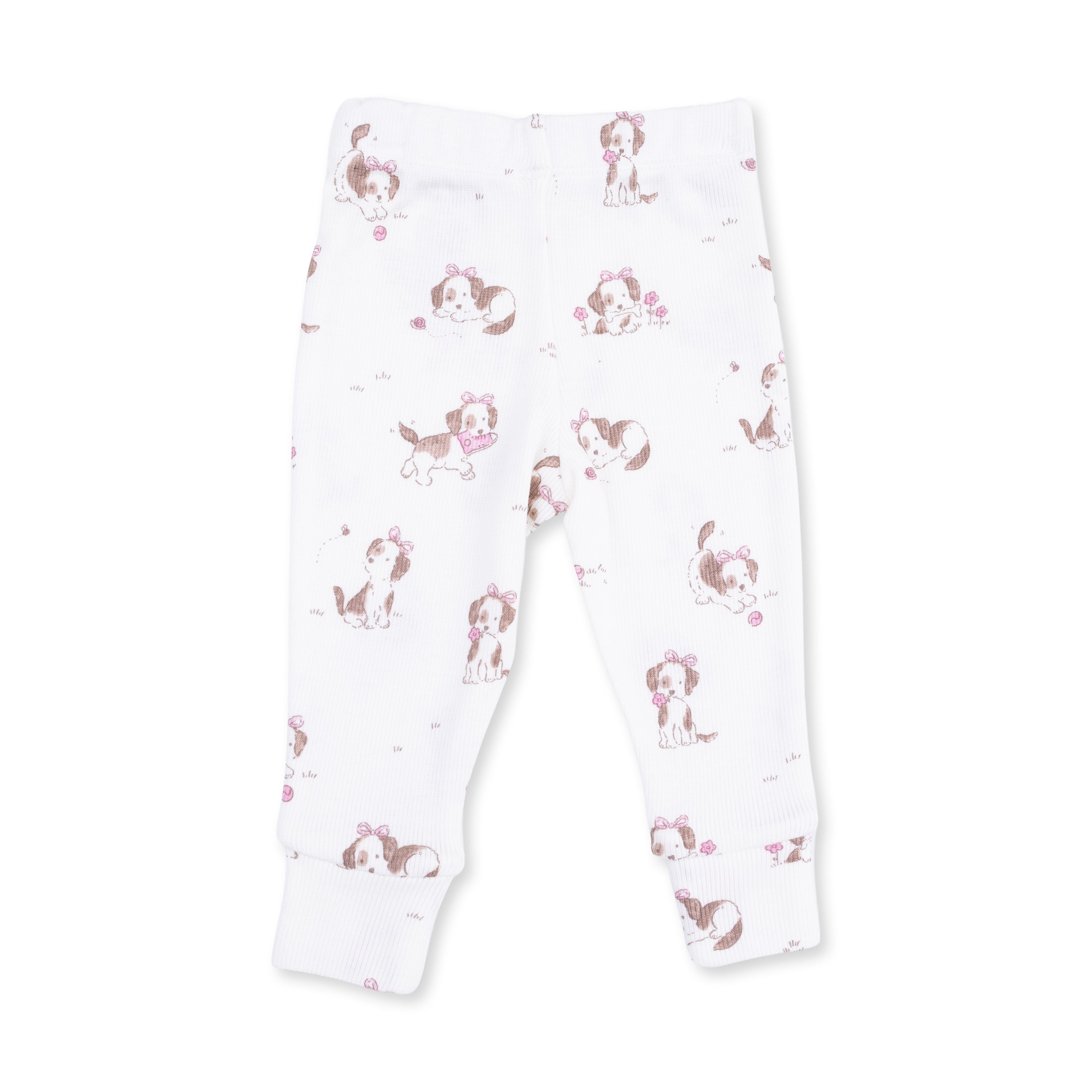 Angel Dear Explorer Puppy Pink Long Sleeve Ruffle Top and Pant