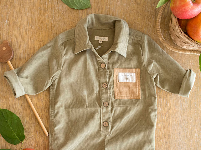 Olive Button Jumpsuit - Twinkle Twinkle Little One