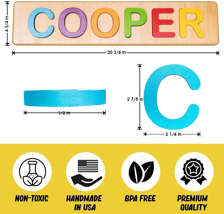 Custom Personalized Wooden Name Puzzle - Made in the USA! - Twinkle Twinkle Little One