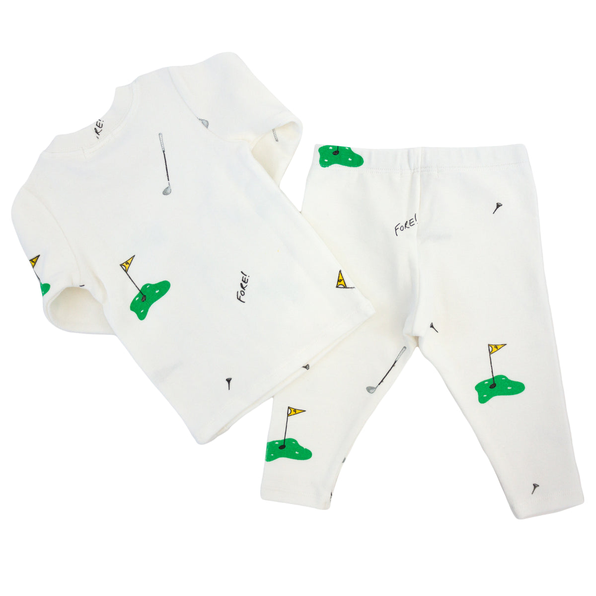 Golf Print 2 Piece Set - Cream - Twinkle Twinkle Little One