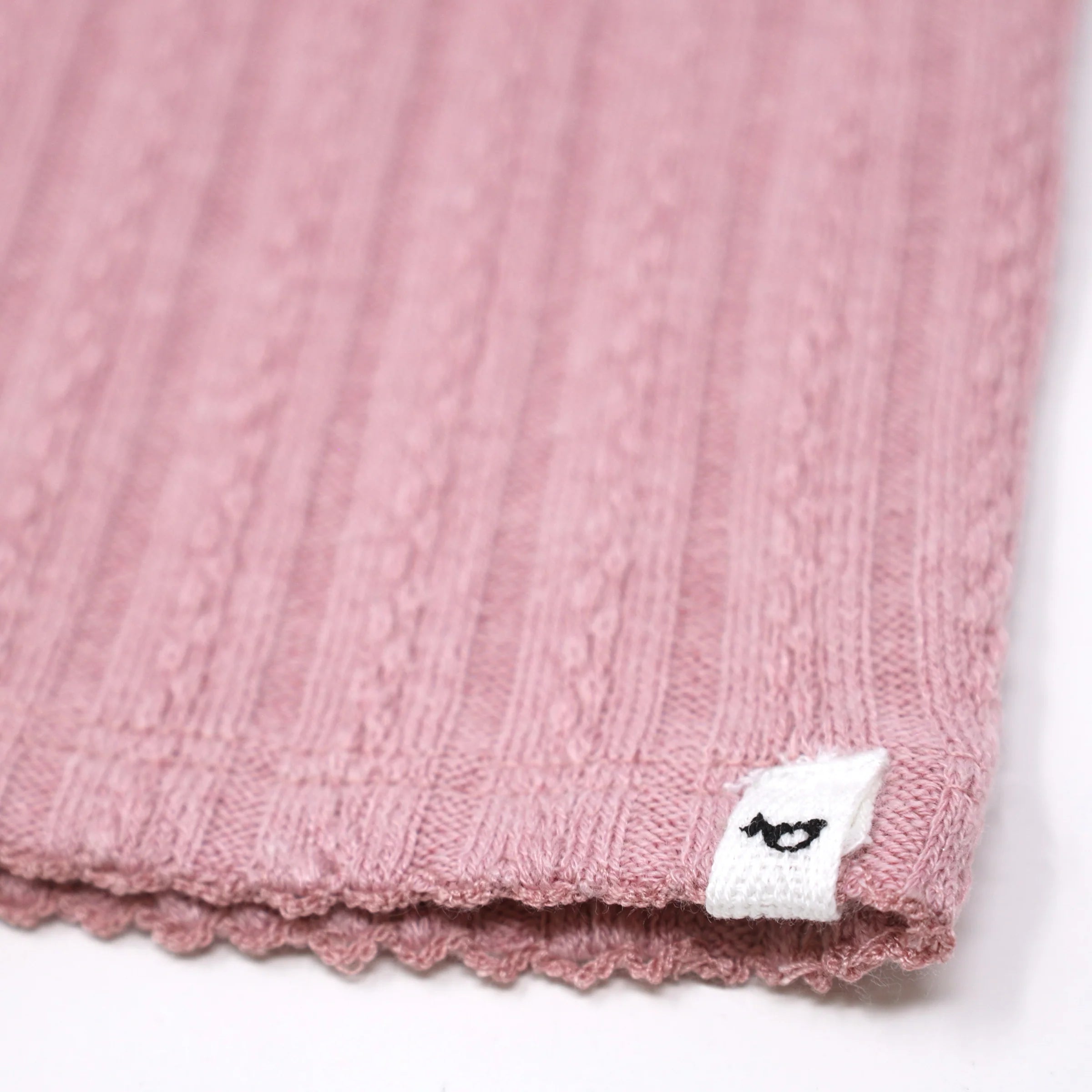 Two Piece Set - Lettuce Edge Cable Knit - Blush - Twinkle Twinkle Little One