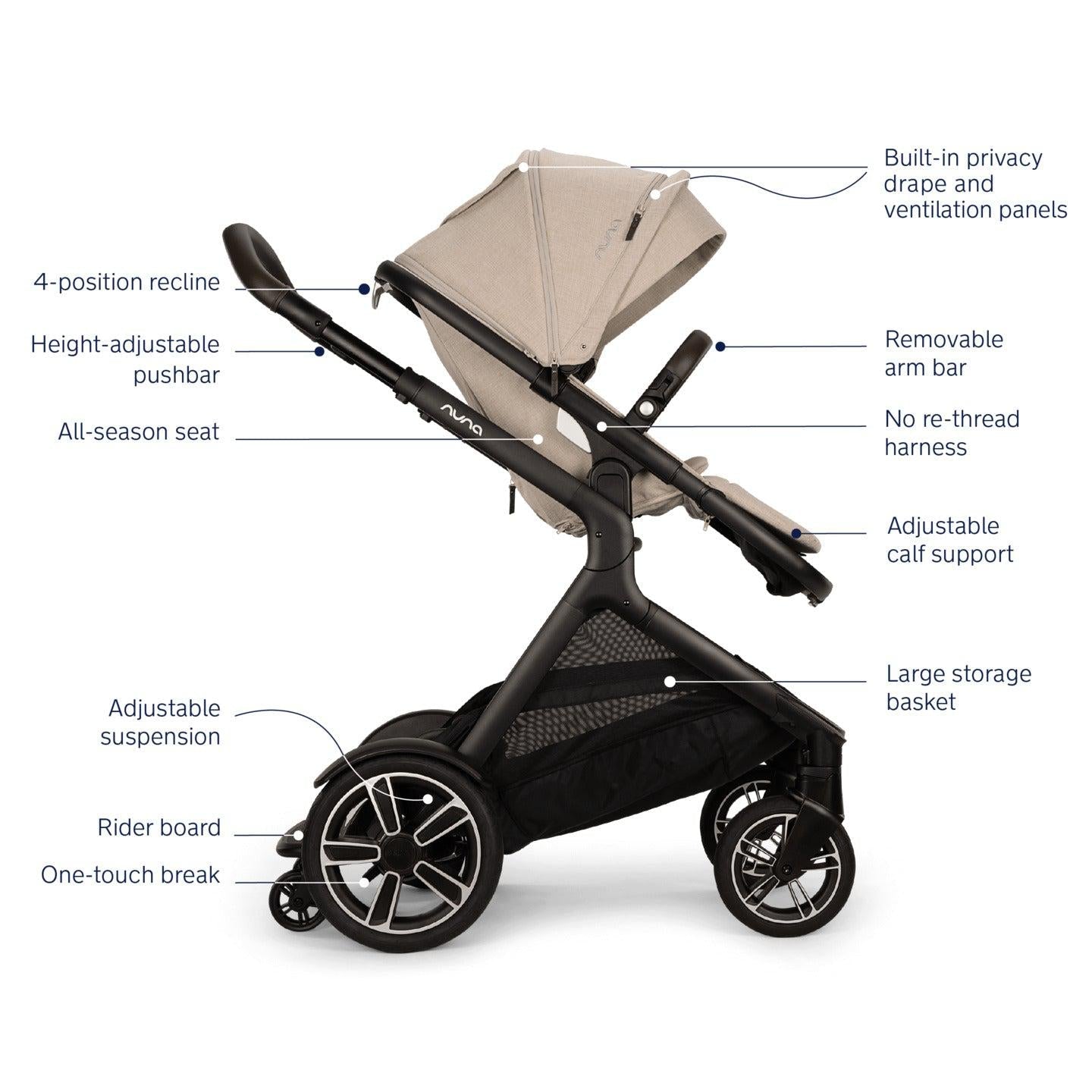 Nuna Demi Next Stroller + Rider Board - Twinkle Twinkle Little One