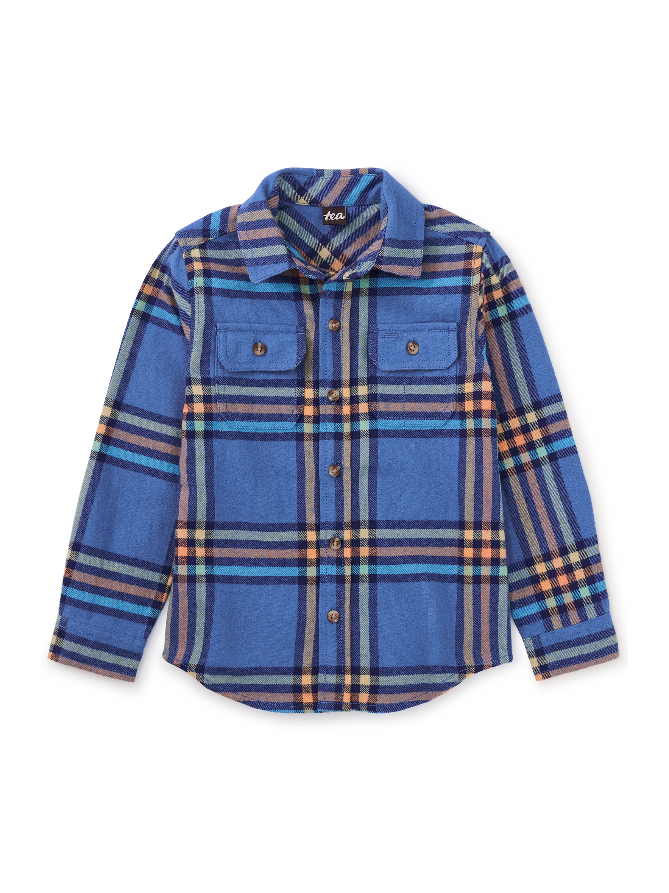 Bleu Plaid Flannel Button Up Shirt