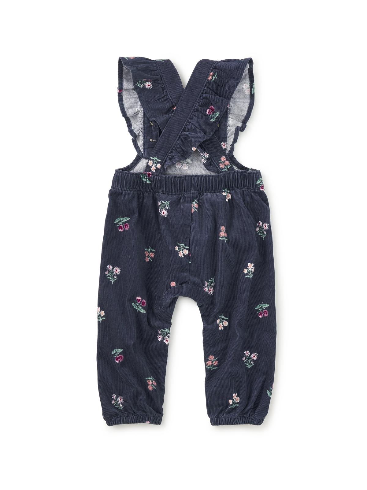 Midnight Posy Corduroy Ruffle Baby Overalls