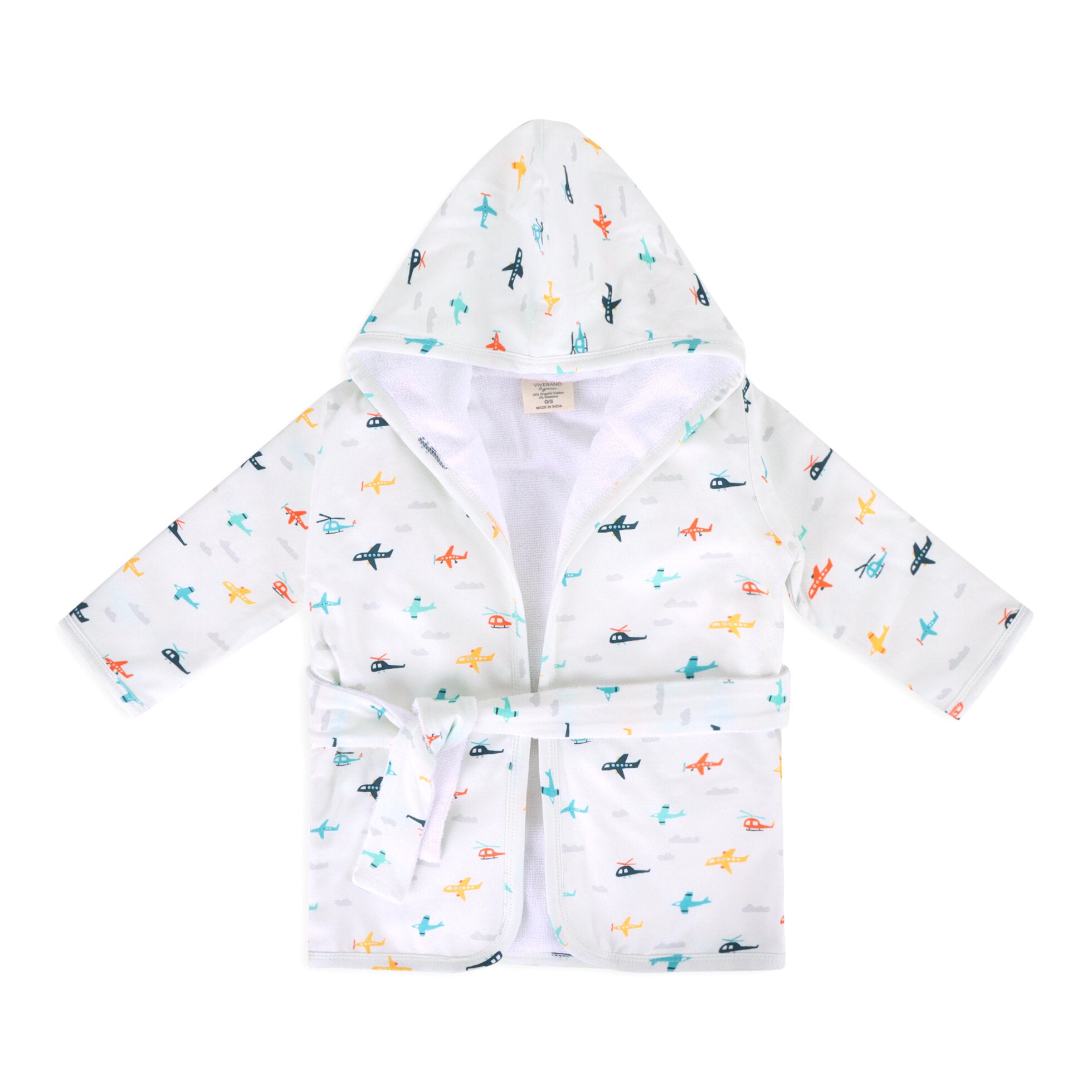 Planes Baby Hooded Organic Jersey Bathrobe