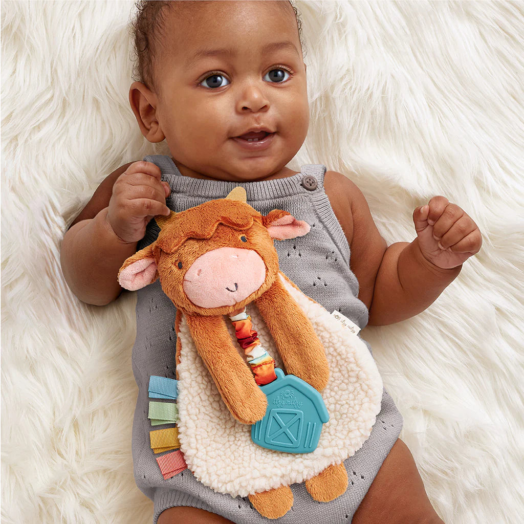 Itzy Lovey™ Plush And Teether Toy - Highland Cow - Twinkle Twinkle Little One