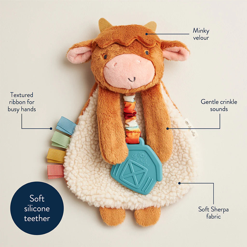 Itzy Lovey™ Plush And Teether Toy - Highland Cow - Twinkle Twinkle Little One