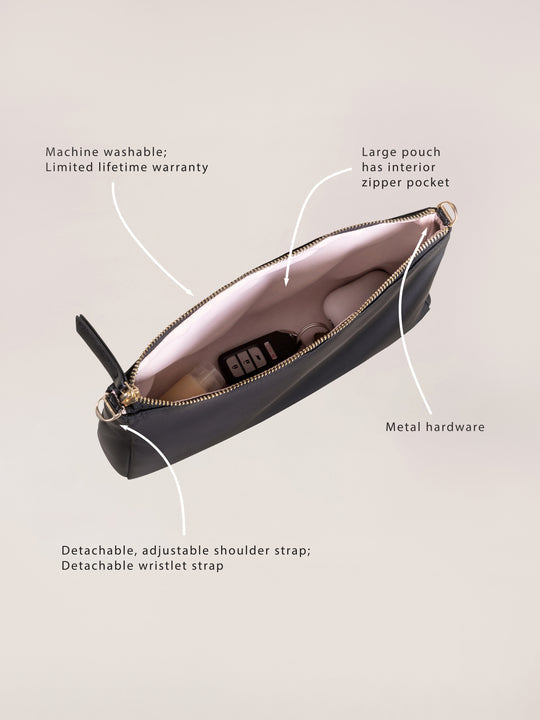 3-PIECE POUCH CLUTCH PURSE SET - BLACK - Twinkle Twinkle Little One