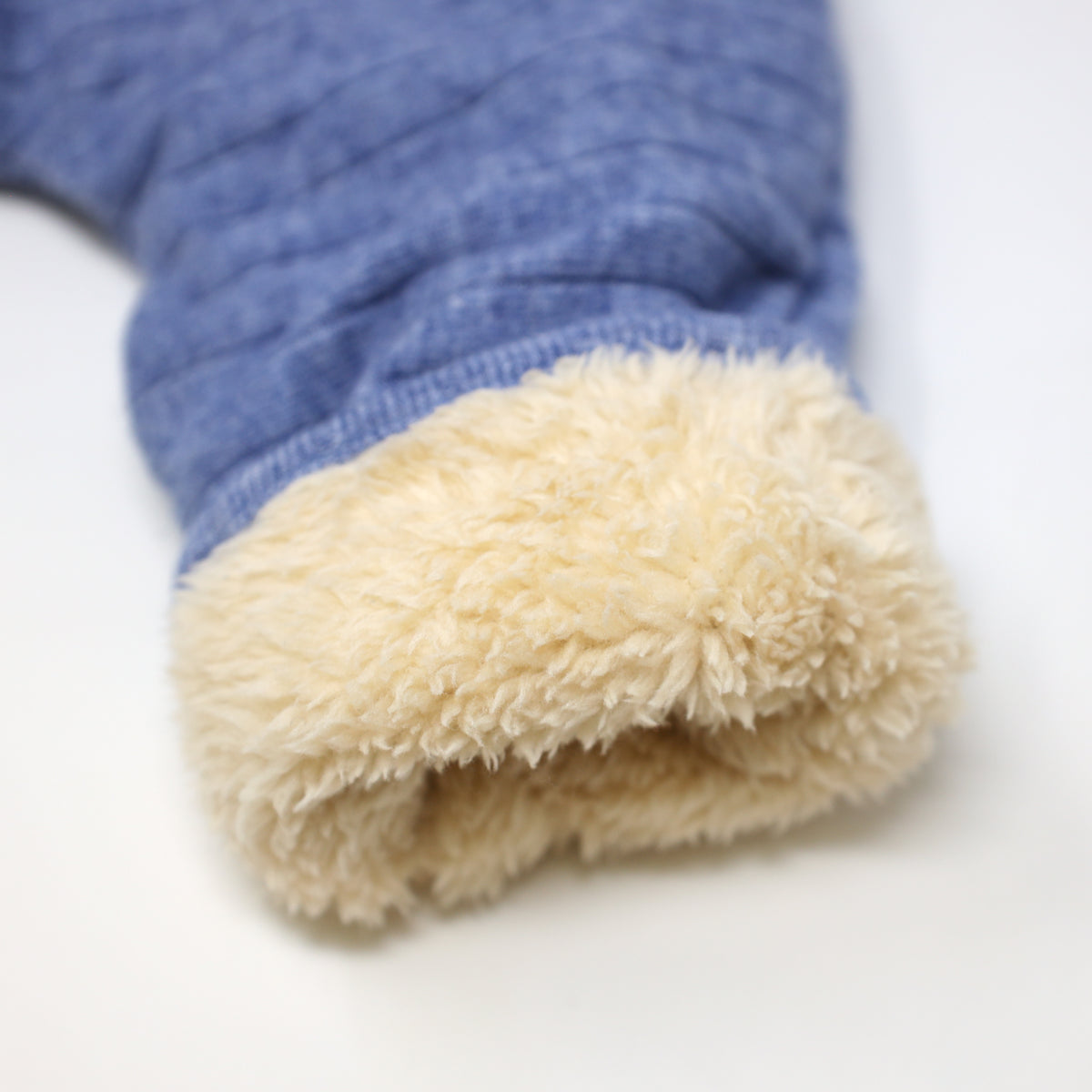 Wide Rib Sweater Knit Winter Snowdrift Jacket - Blue Heather, Biscuit Lining - Twinkle Twinkle Little One