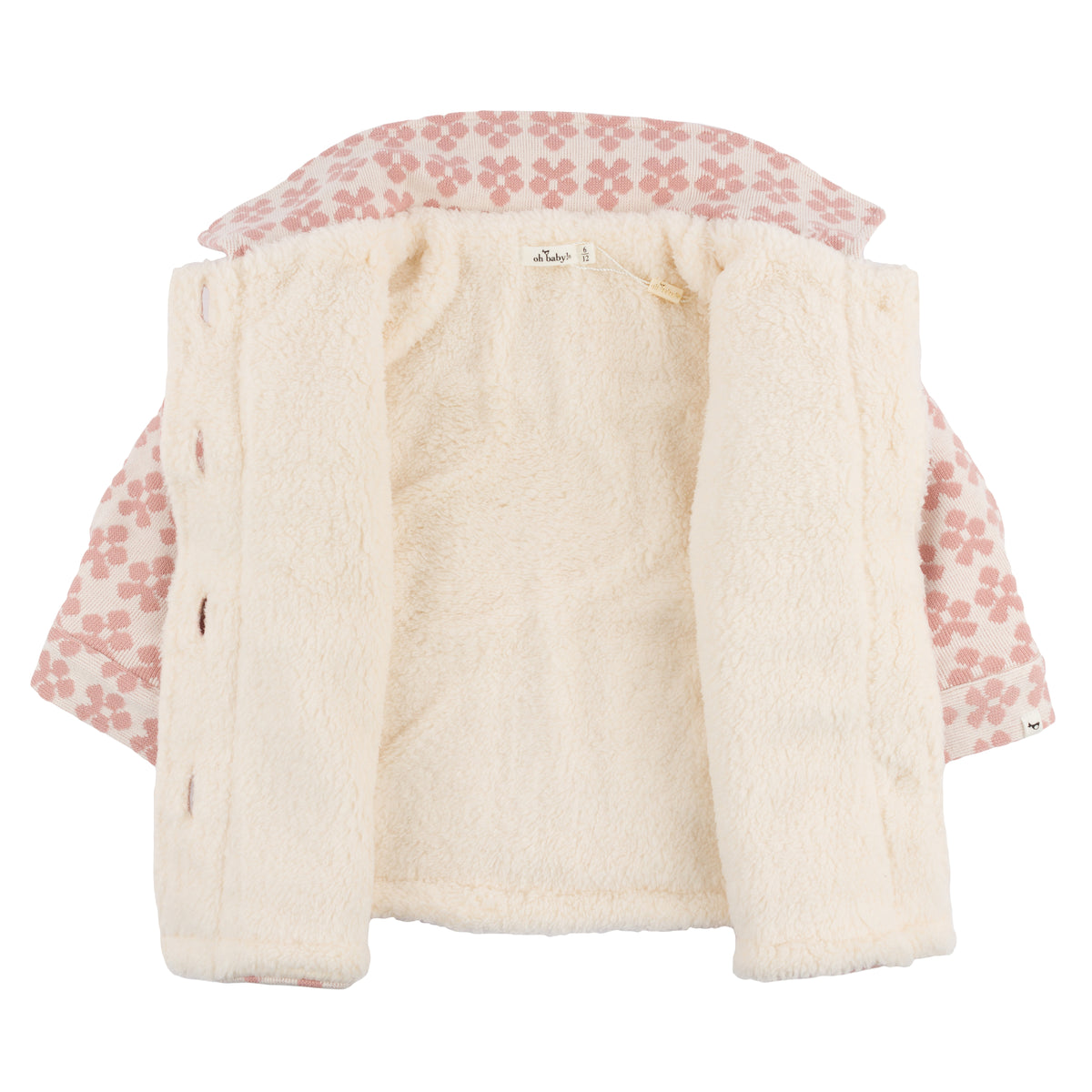 Mod Flowers Shacket Double Knit with Cream Snowdrift - Blush - Twinkle Twinkle Little One