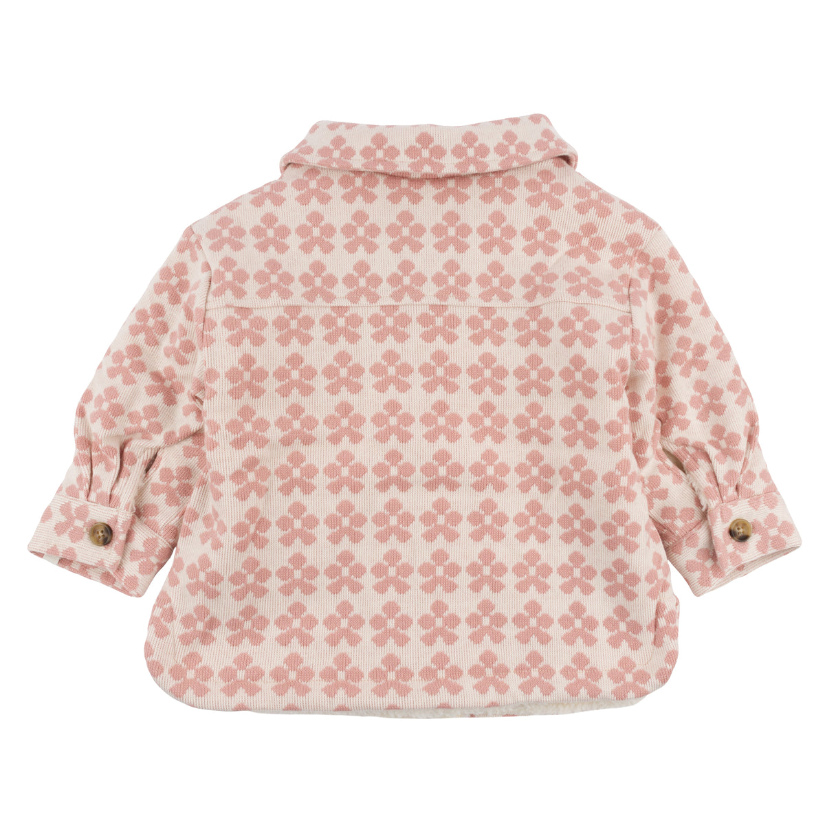 Mod Flowers Shacket Double Knit with Cream Snowdrift - Blush - Twinkle Twinkle Little One