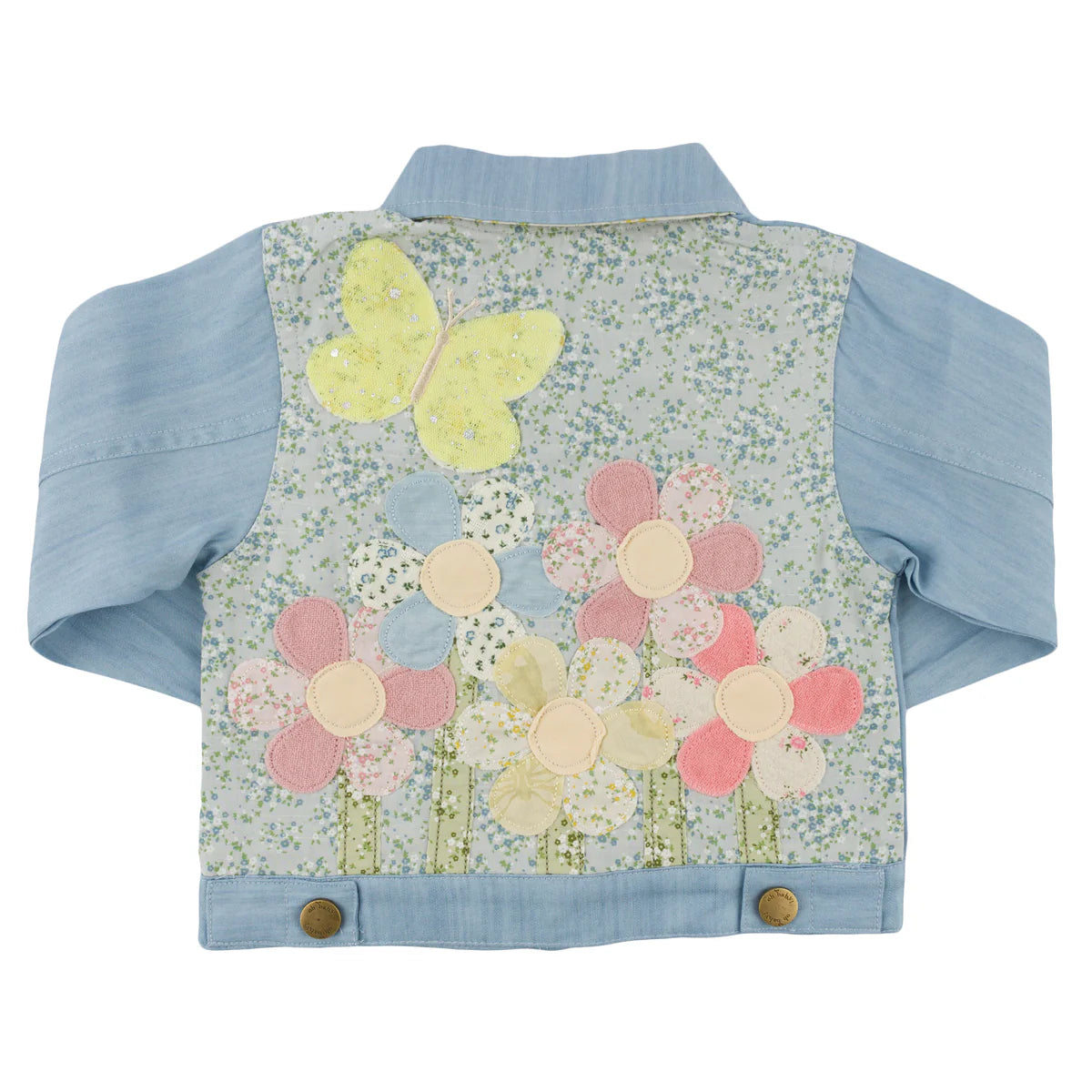 Dylan Lyocell Denim Jacket - Flower Field - Light Wash - Twinkle Twinkle Little One
