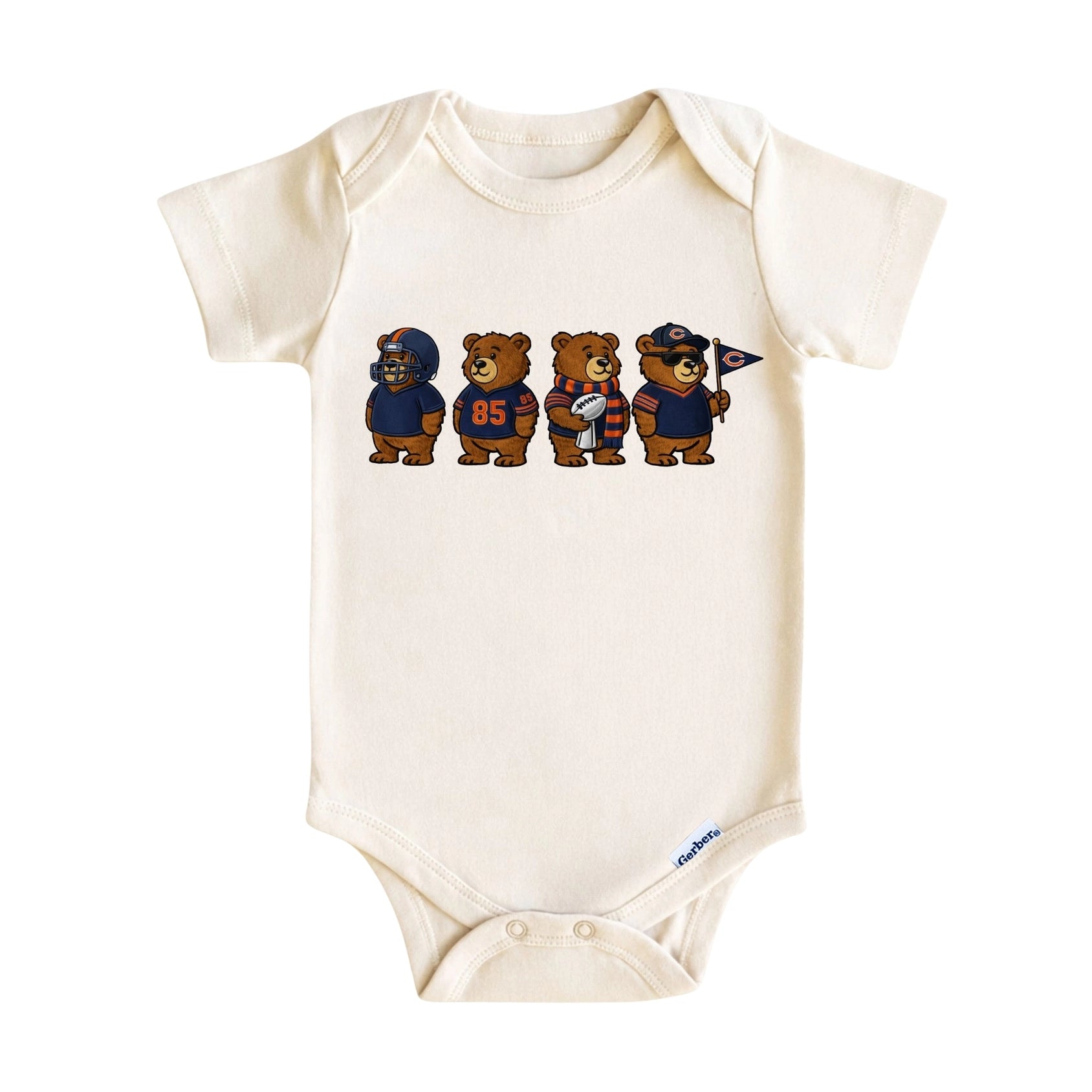 Chicago Football Bear Baby Onesie