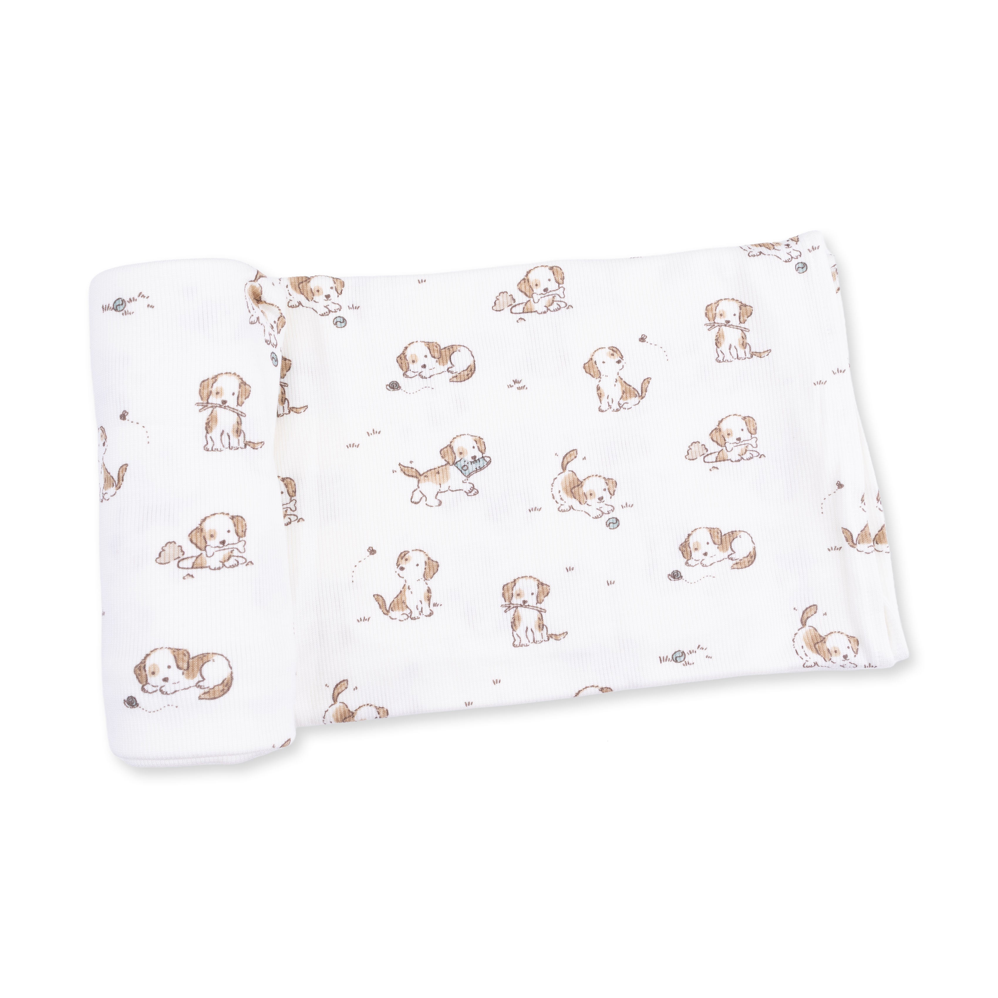 Angel Dear Explorer Puppy Blue Swaddle Blanket
