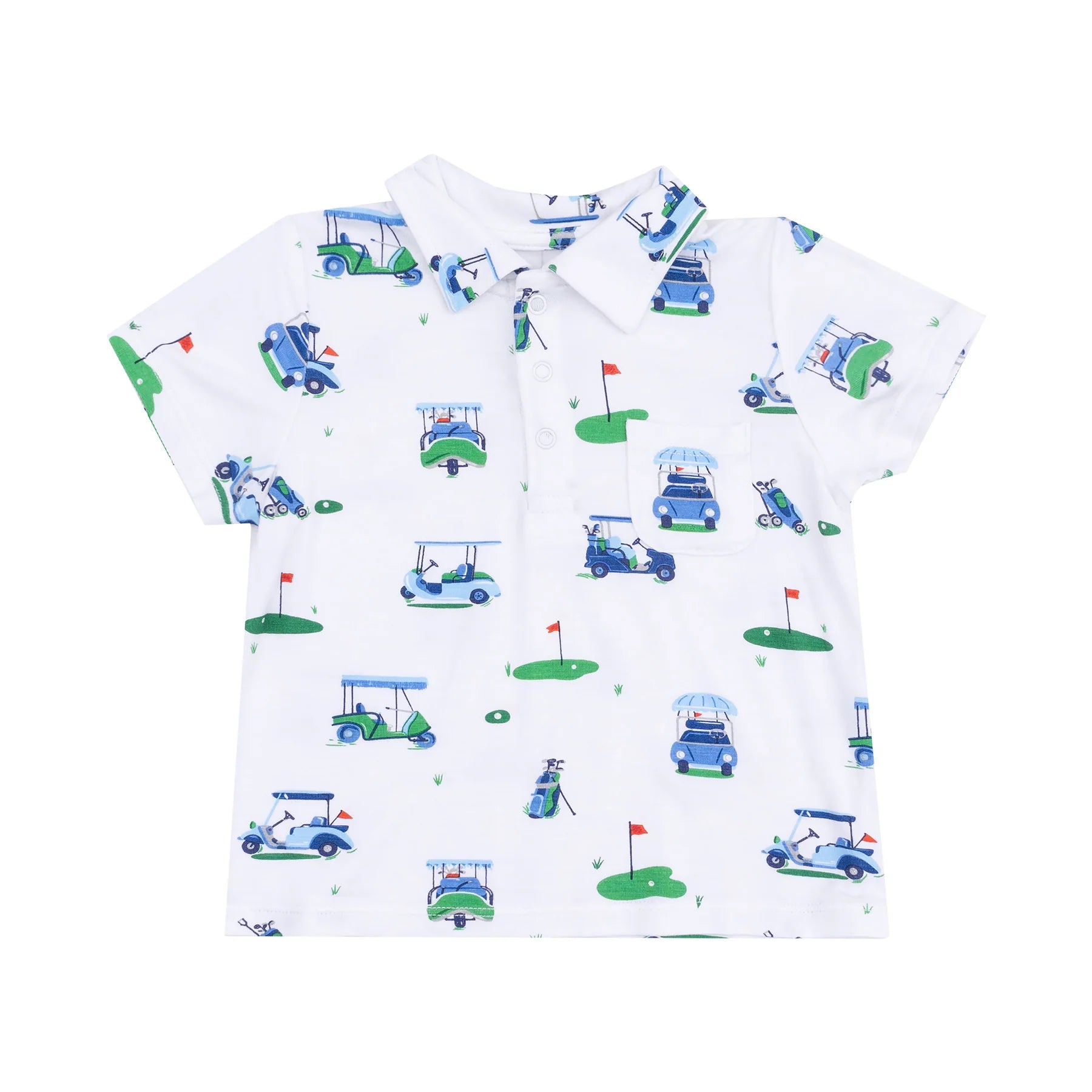 Vintage Golf Carts Blue Polo Shirt & Short Set - Twinkle Twinkle Little One