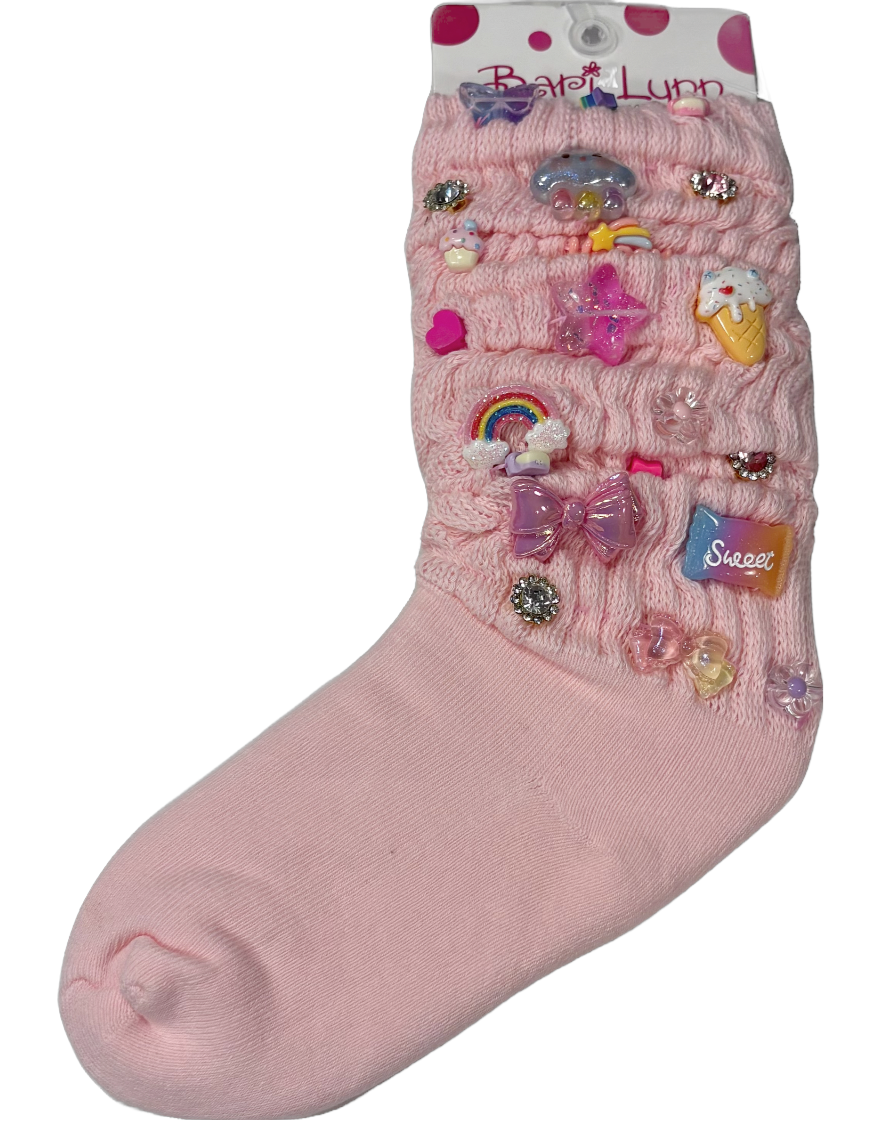 Charm Scrunch Socks - Pink - Twinkle Twinkle Little One