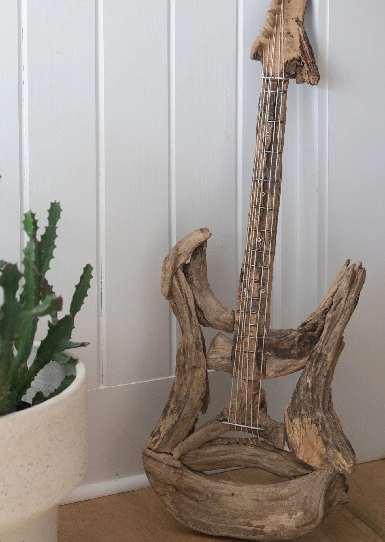 Driftwood Guitar with Strings - Twinkle Twinkle Little One