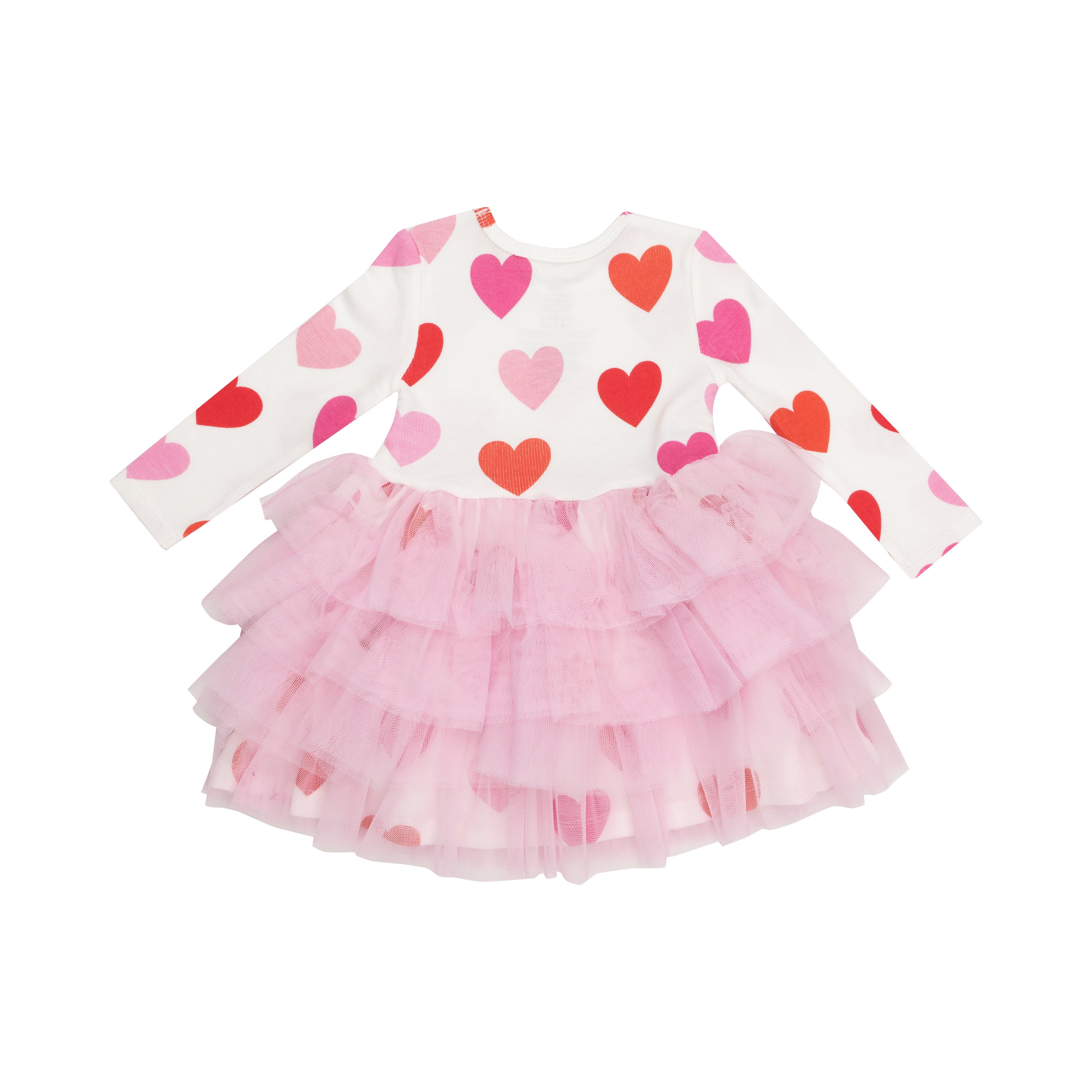 Big Hearts Long Sleee Layered Tulle Dress - Twinkle Twinkle Little One