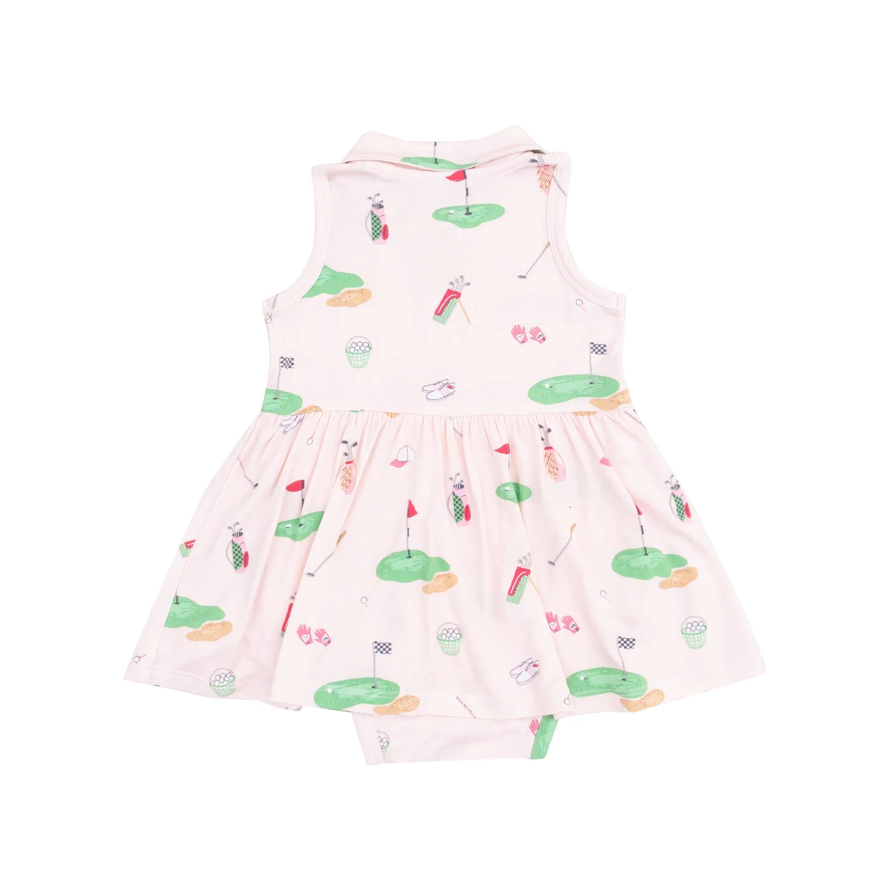 Golf Things Pink Polo Collar Bodysuit Dress - Twinkle Twinkle Little One