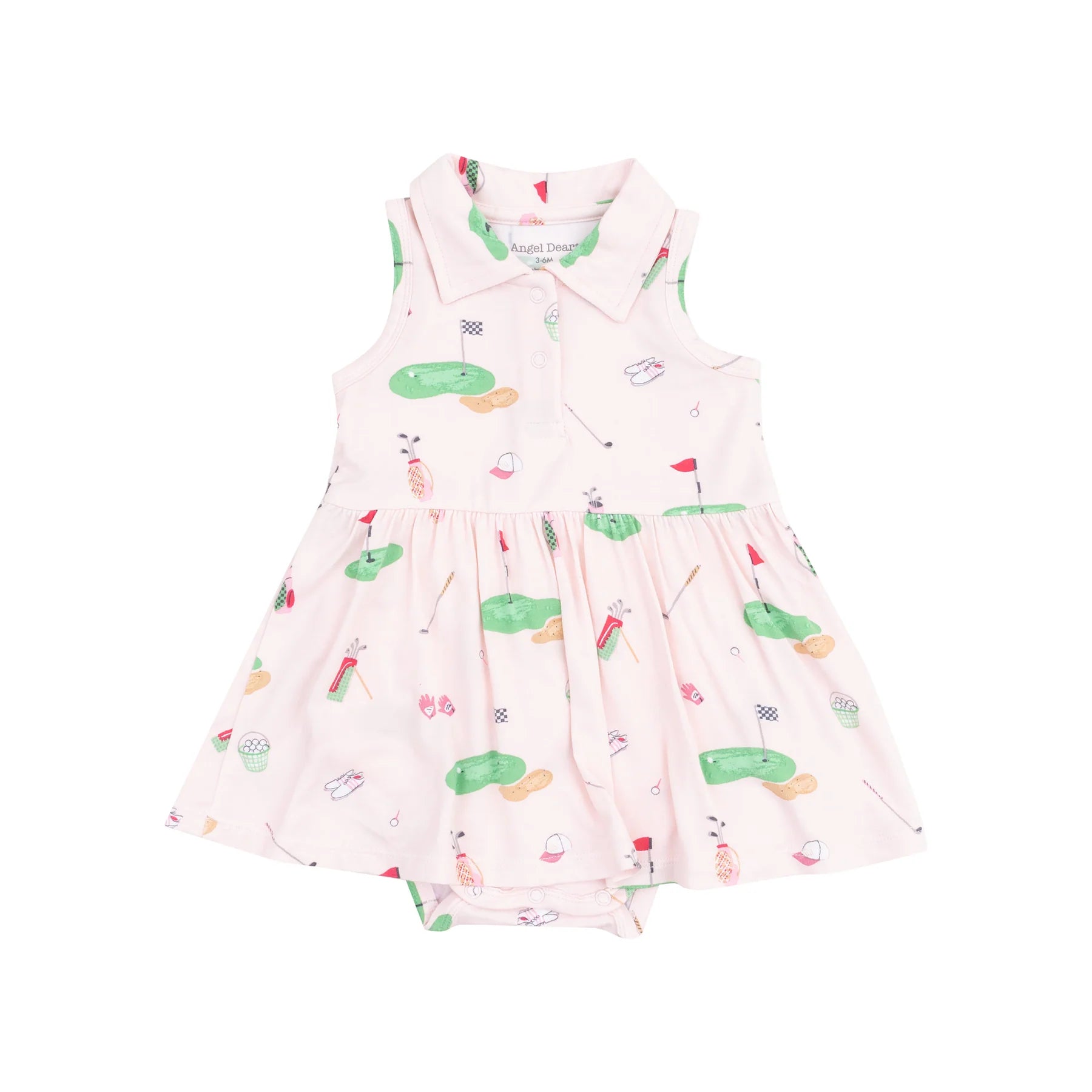 Golf Things Pink Polo Collar Bodysuit Dress - Twinkle Twinkle Little One