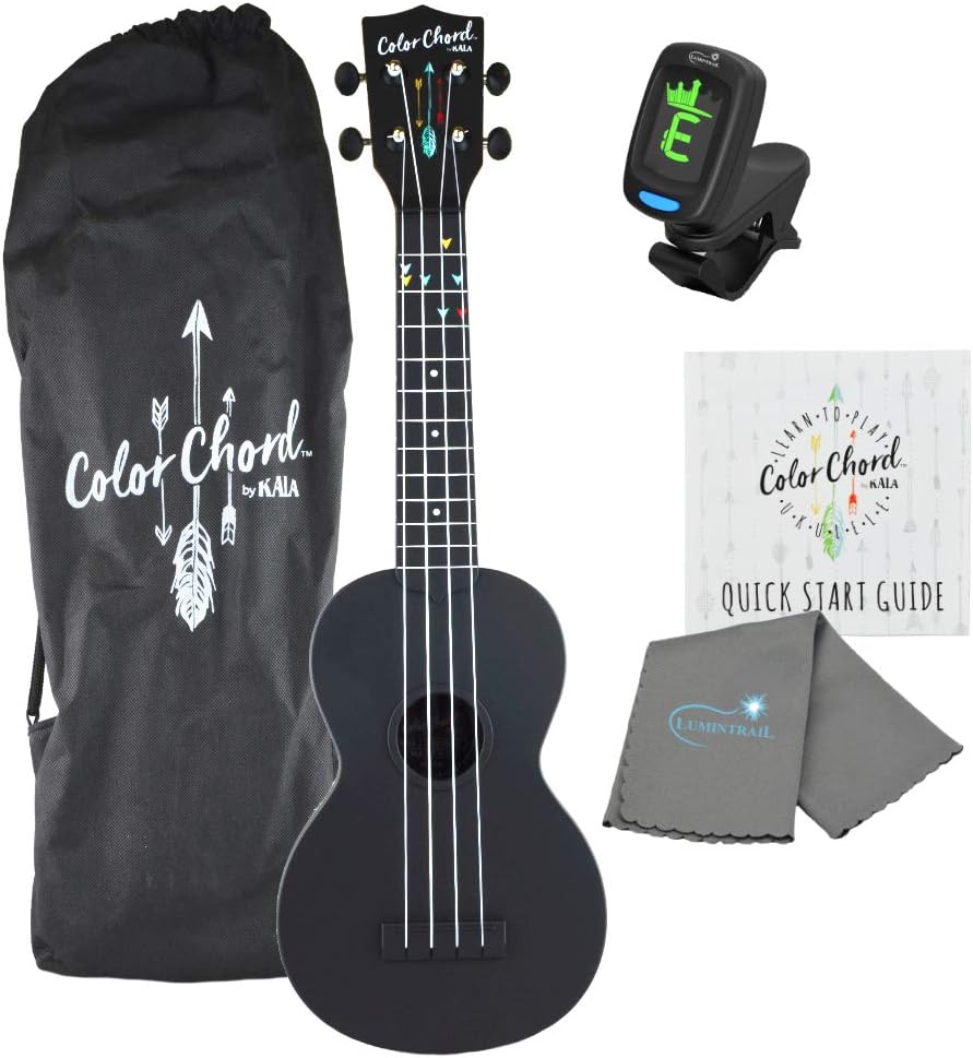 Learn to Play Color Cord Ukulele - Black - Twinkle Twinkle Little One