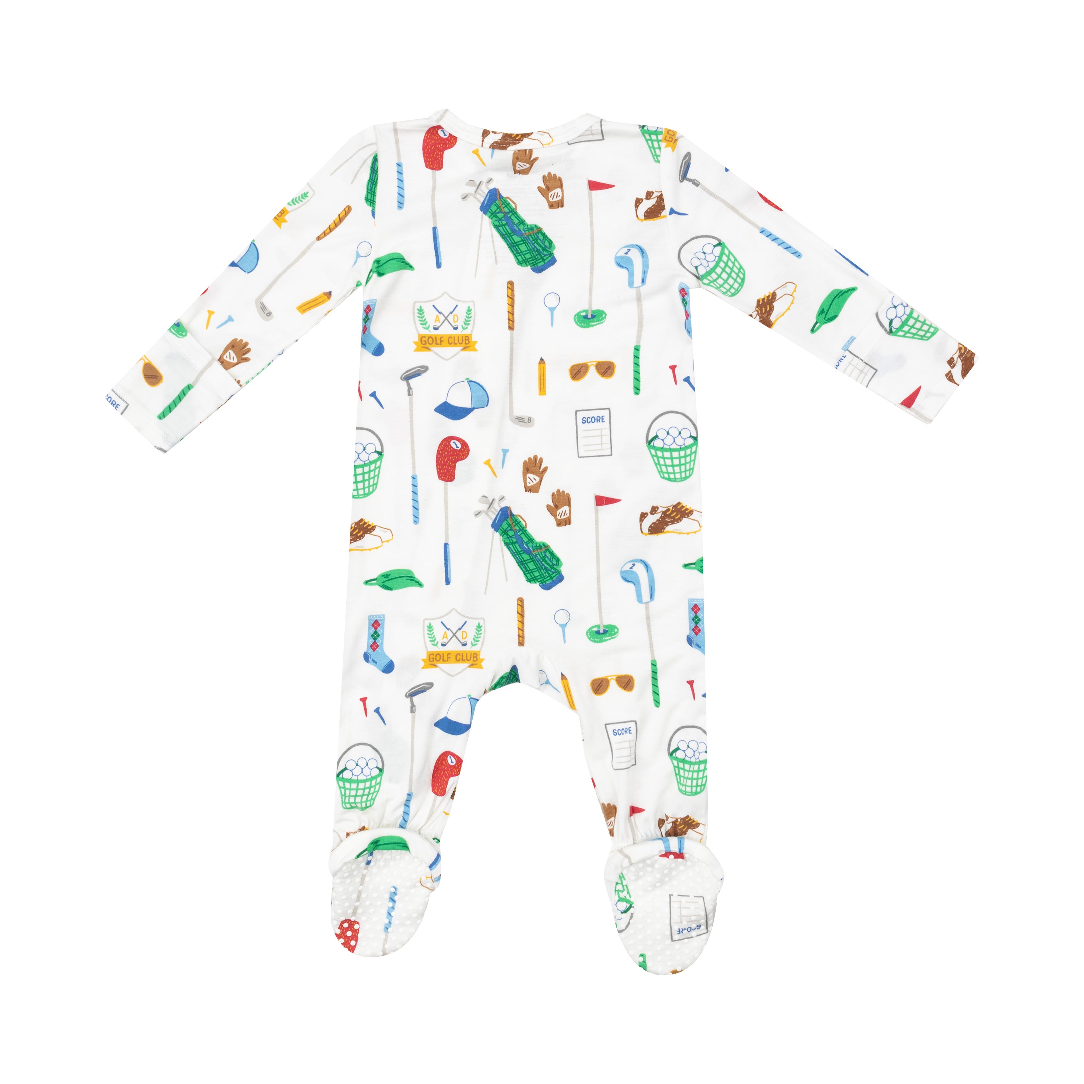 Golf Club White Bamboo 2 Way Zipper Footie - Twinkle Twinkle Little One
