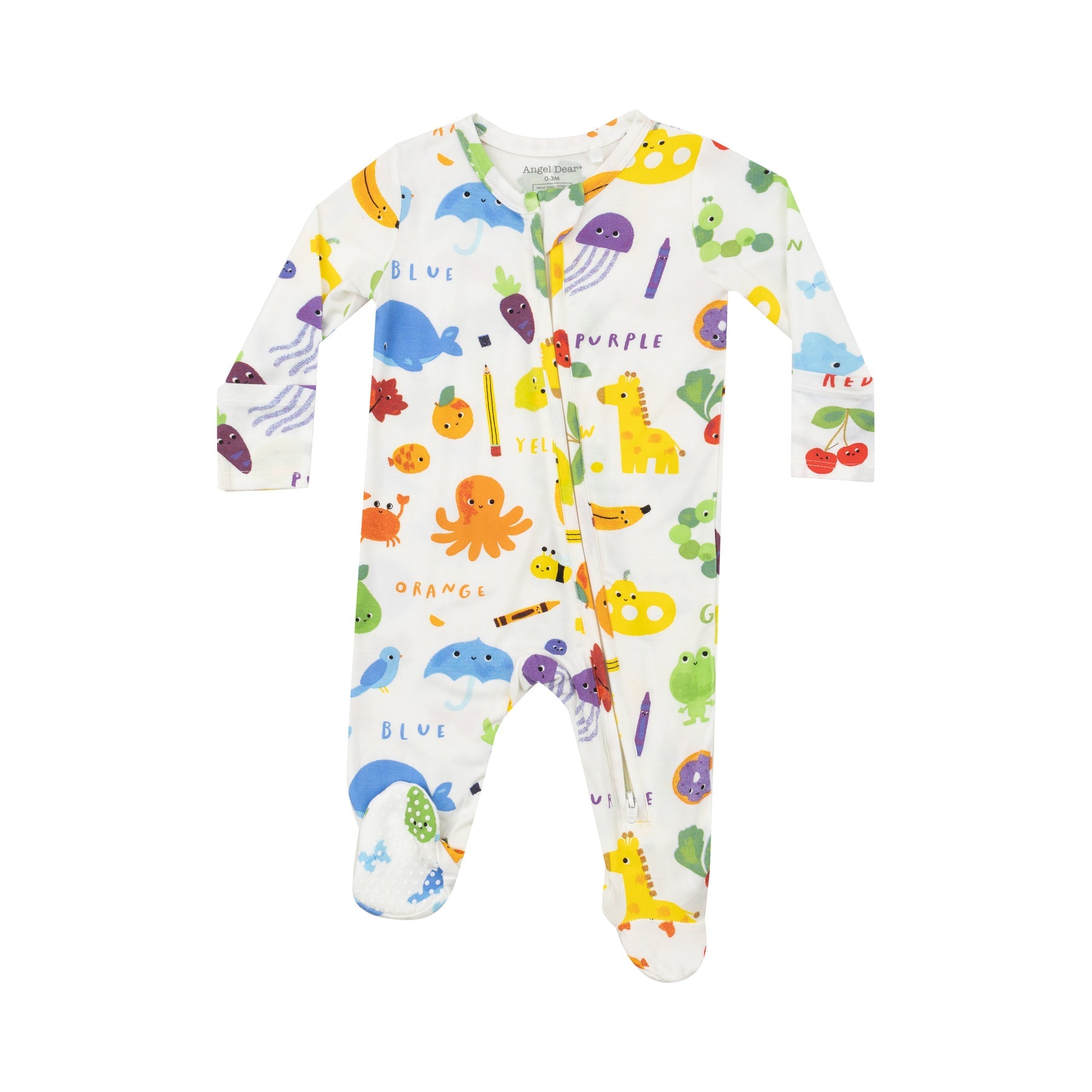 Learning Colors Bamboo 2 Way Zipper Footie - Twinkle Twinkle Little One