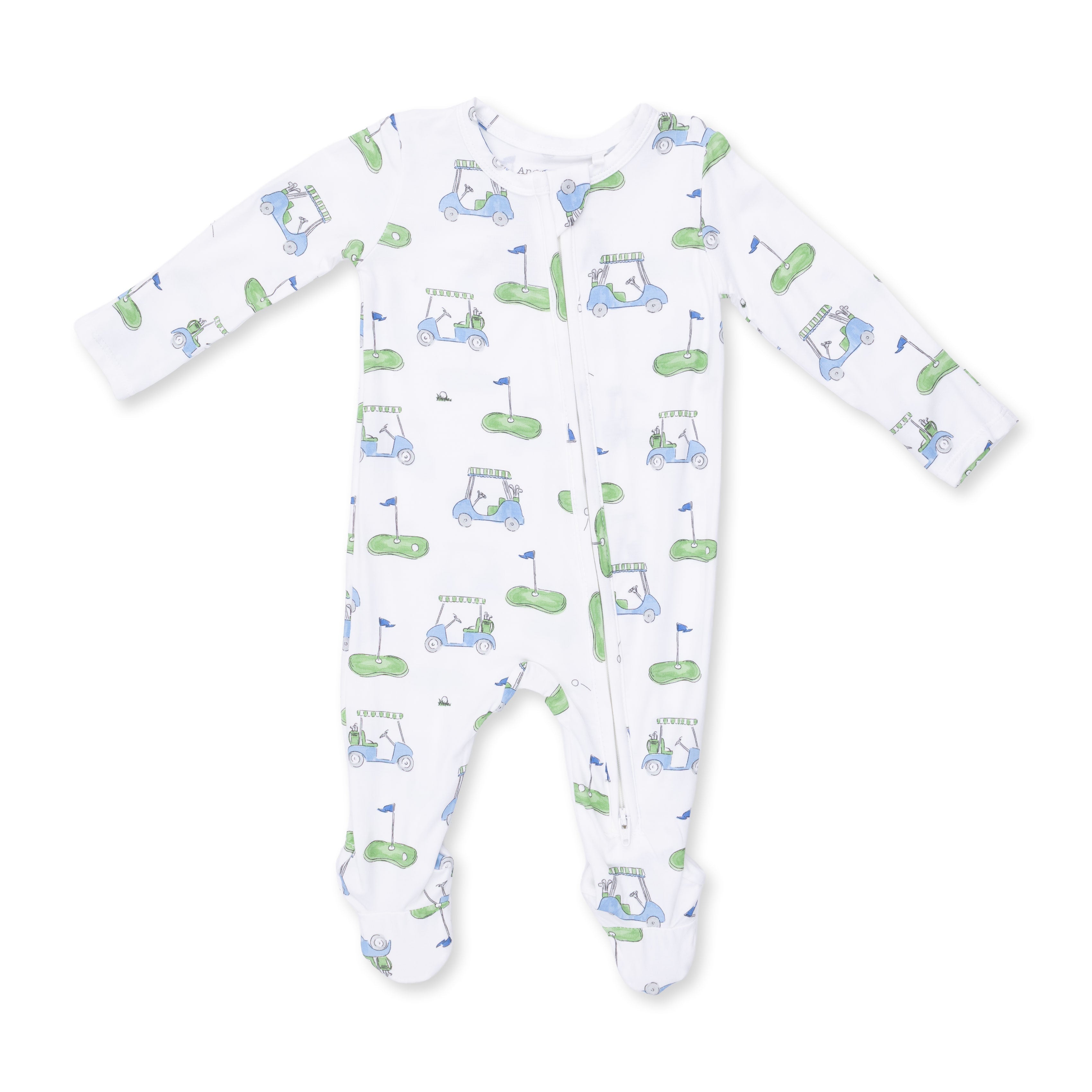 Angel Dear Golf Carts Blue 2 Way Zipper Footie
