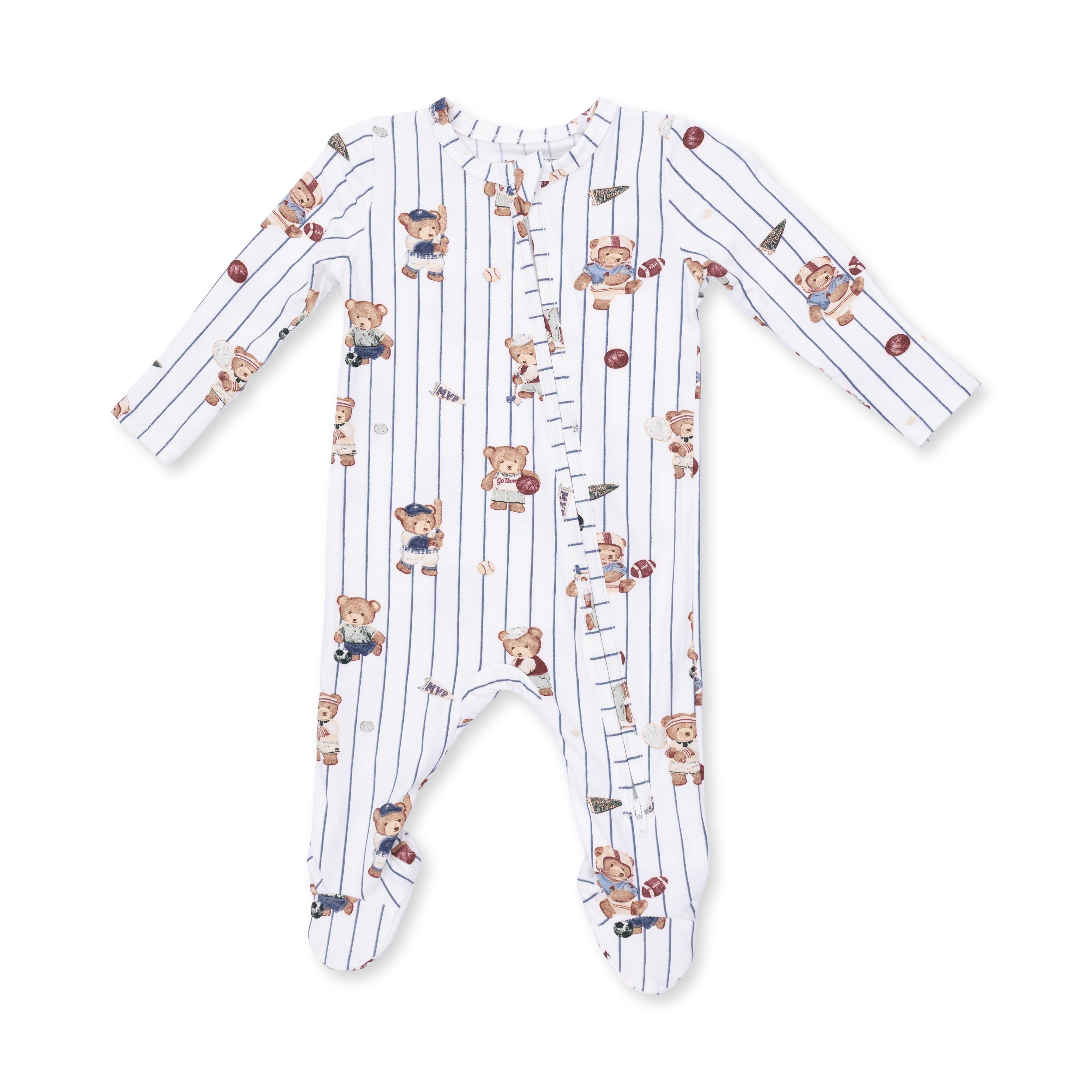 Angel Dear Mixed Sports Bears 2 Way Zipper Footie