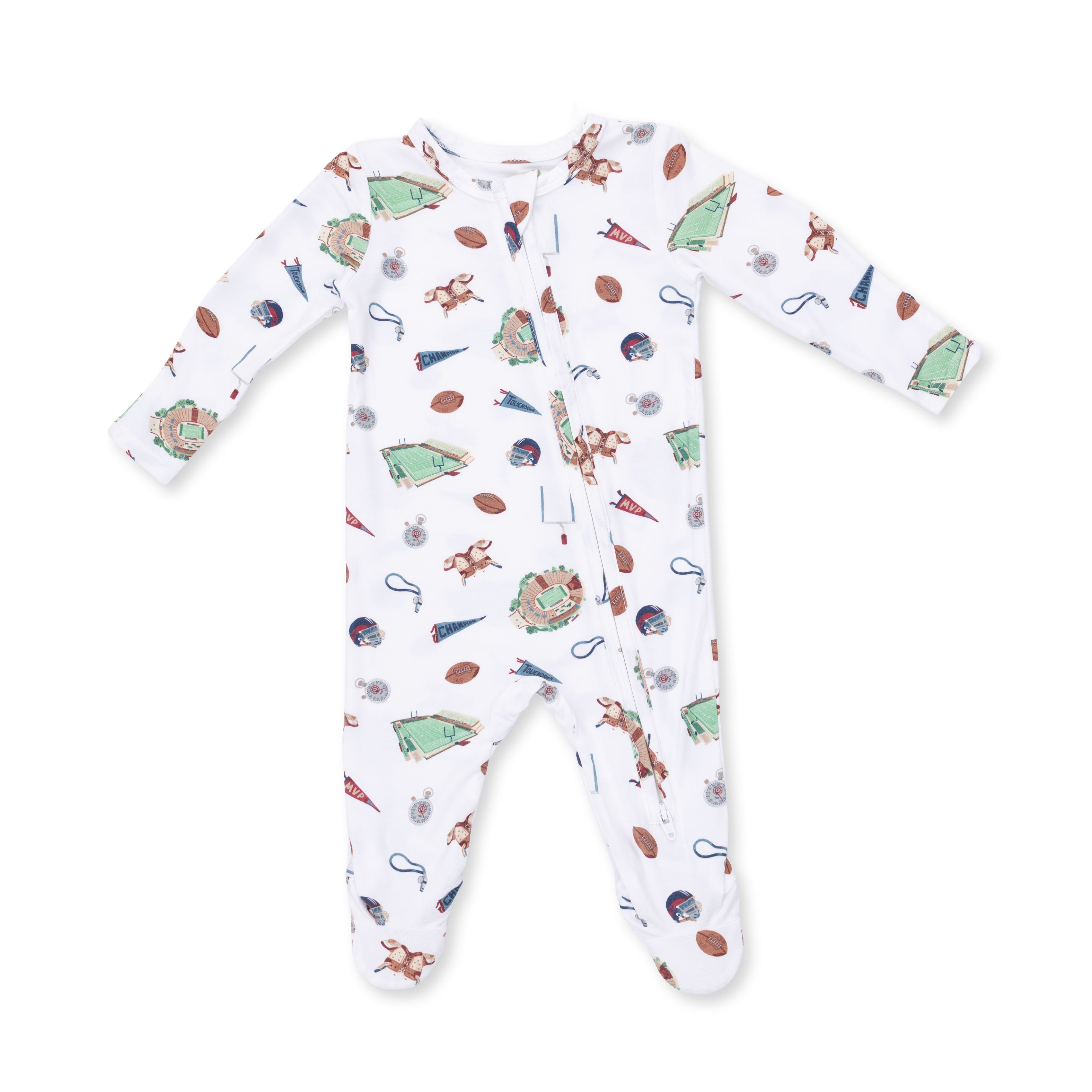 Angel Dear Vintage Football 2 Way Zipper Footie
