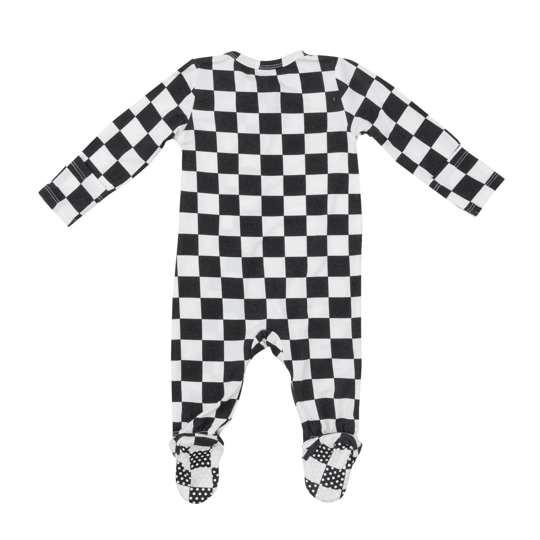 Checkerboard Bamboo 2 Way Zipper Footie - Twinkle Twinkle Little One
